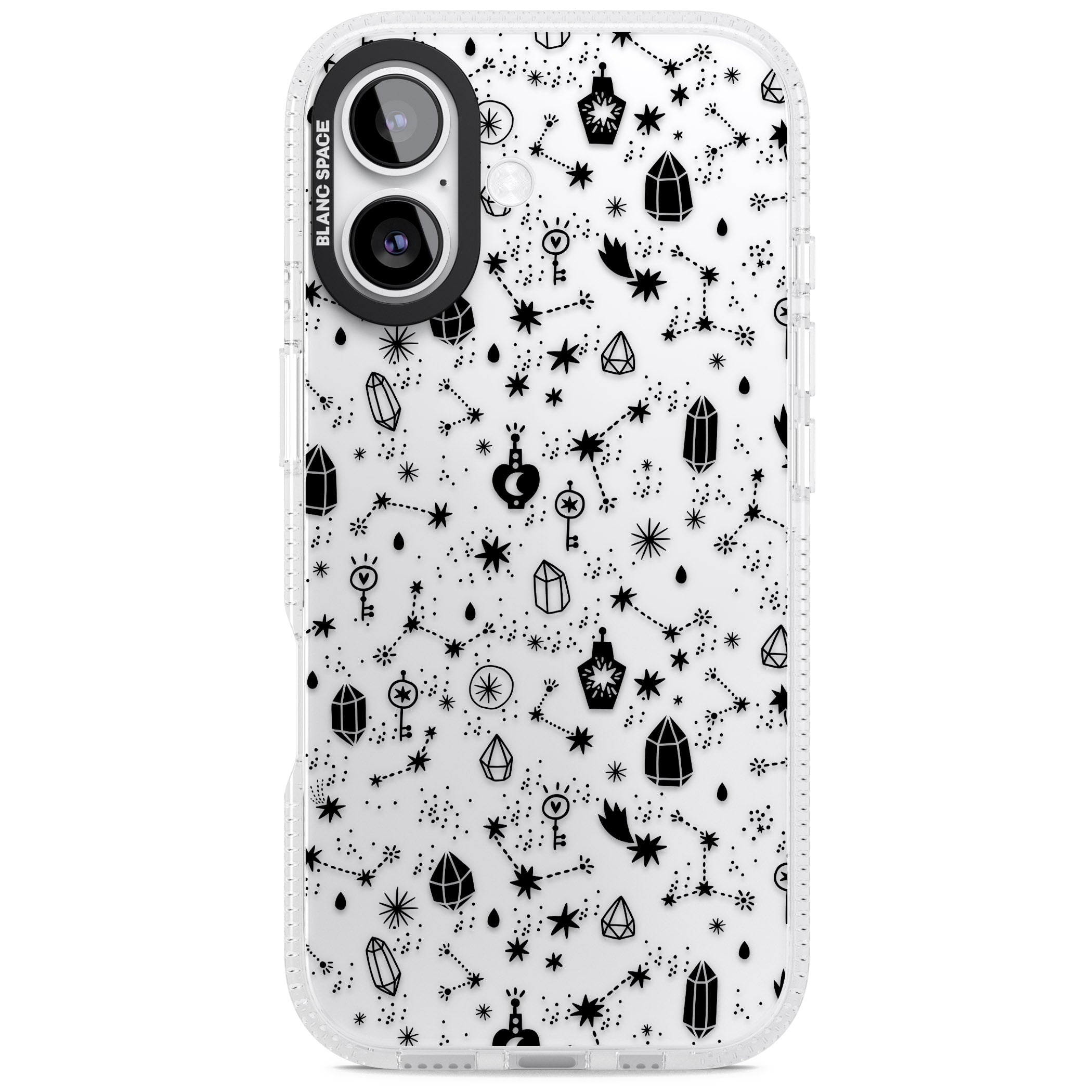 Black Cosmic Crystal iPhone 17 Impact Air Clear Phone Case
