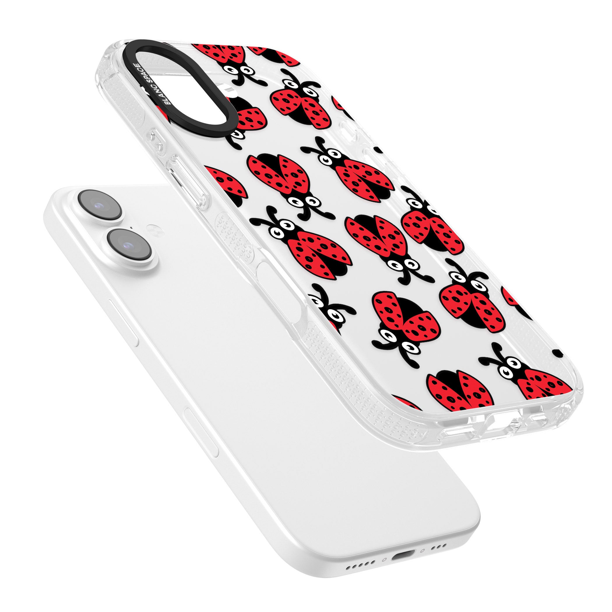 Ladybug Pattern iPhone 17 Impact Air Clear Phone Case Colours