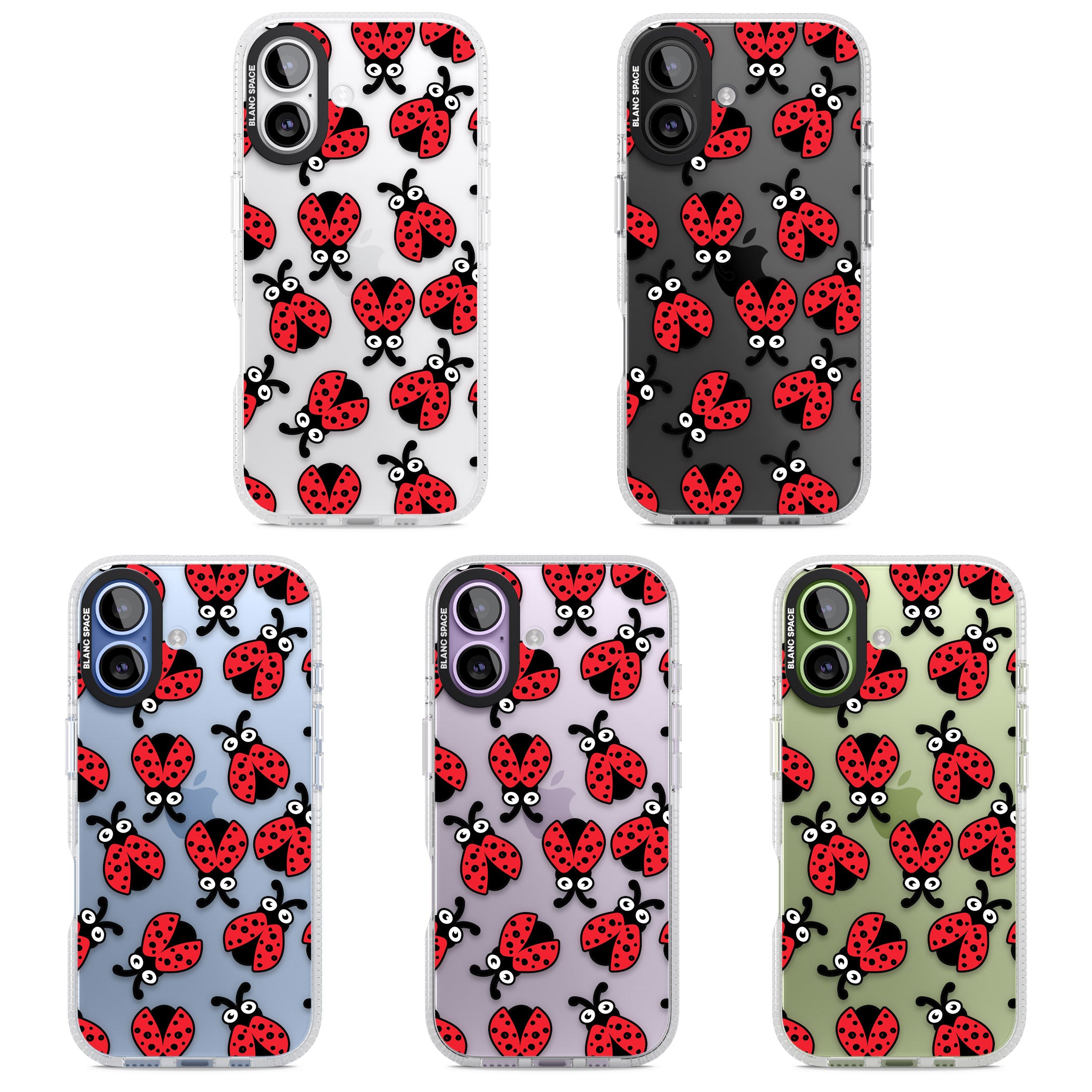 Ladybug Pattern iPhone 17 Impact Air Clear Phone Case APT Impact Protection