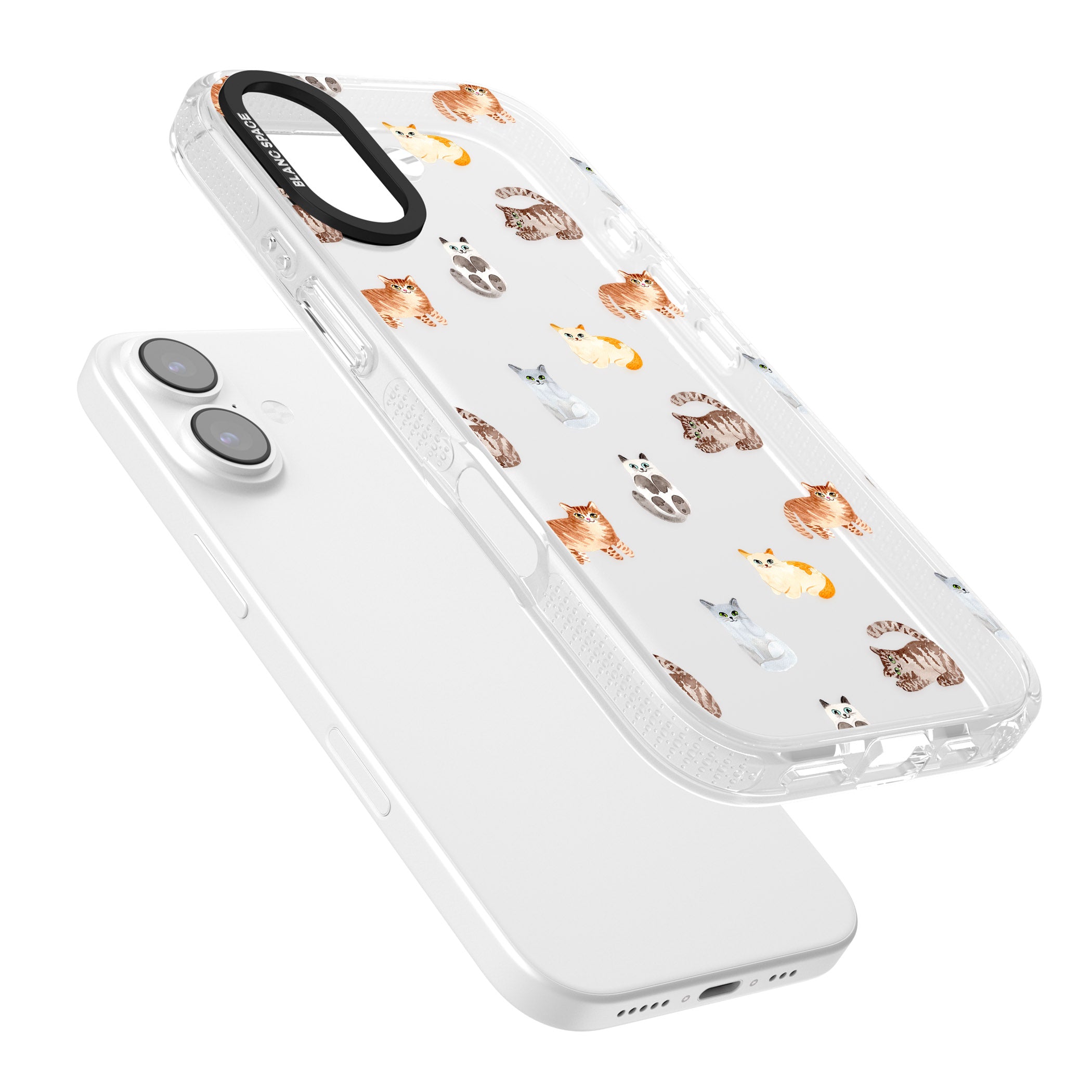 Cute Cat Pattern Classic iPhone 17 Impact Air Clear Phone Case Colours