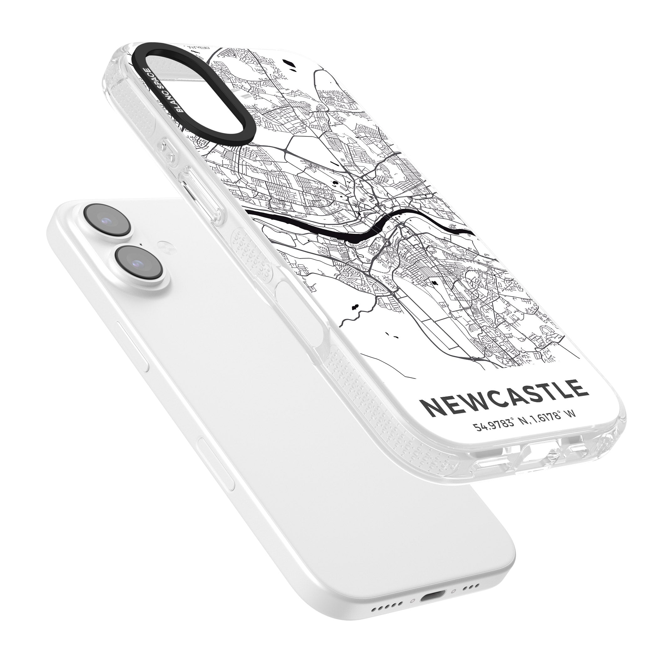 Newcastle City Map iPhone 17 Impact Air Clear Phone Case Colours