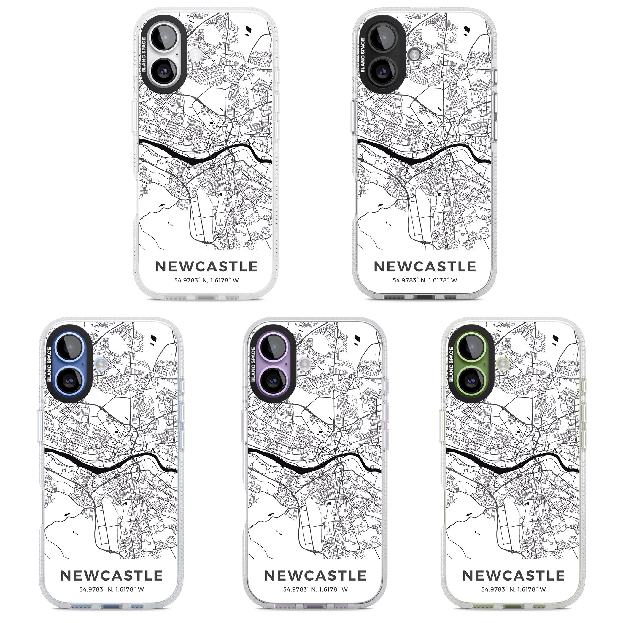 Newcastle City Map iPhone 17 Impact Air Clear Phone Case APT Impact Protection