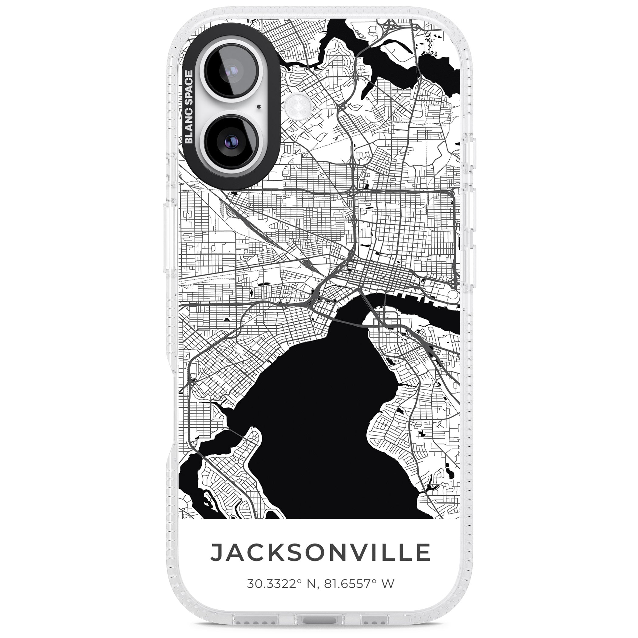 Jacksonville Map iPhone 17 Impact Air Clear Phone Case