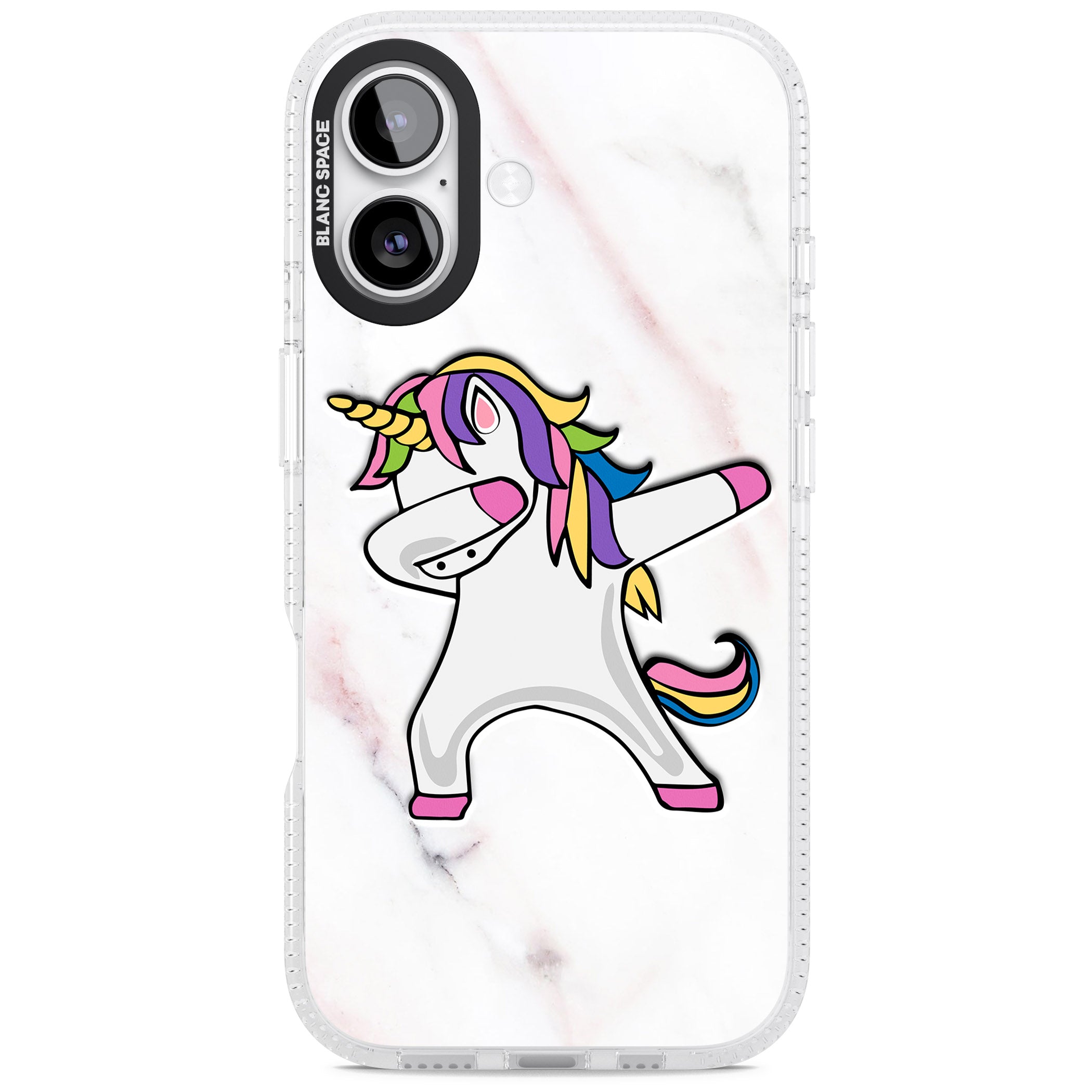 Designer Marble Unicorn Dab iPhone 17 Impact Air Clear Phone Case