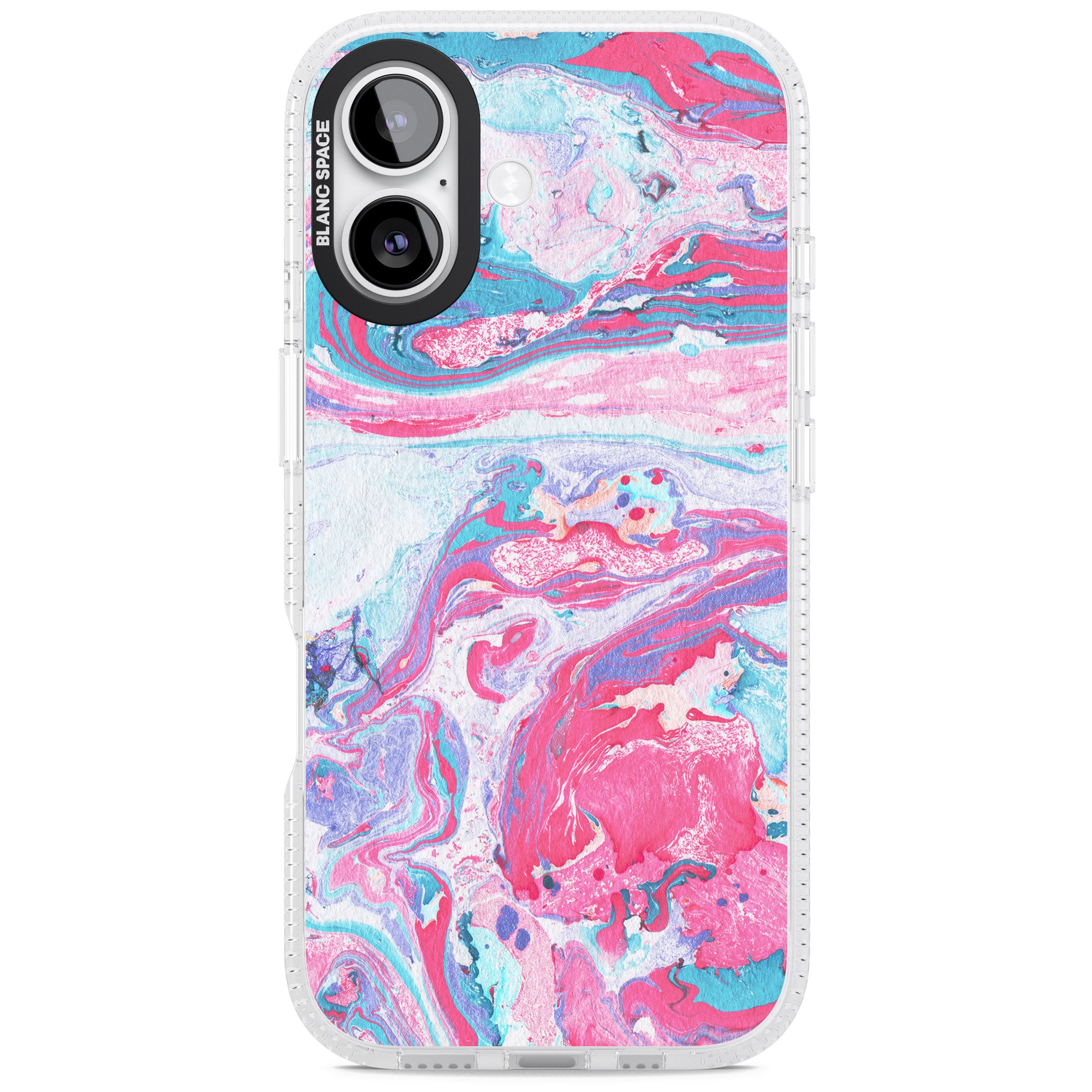 Pink, Blue & Purple Marbled Paper Pattern iPhone 17 Impact Air Clear Phone Case