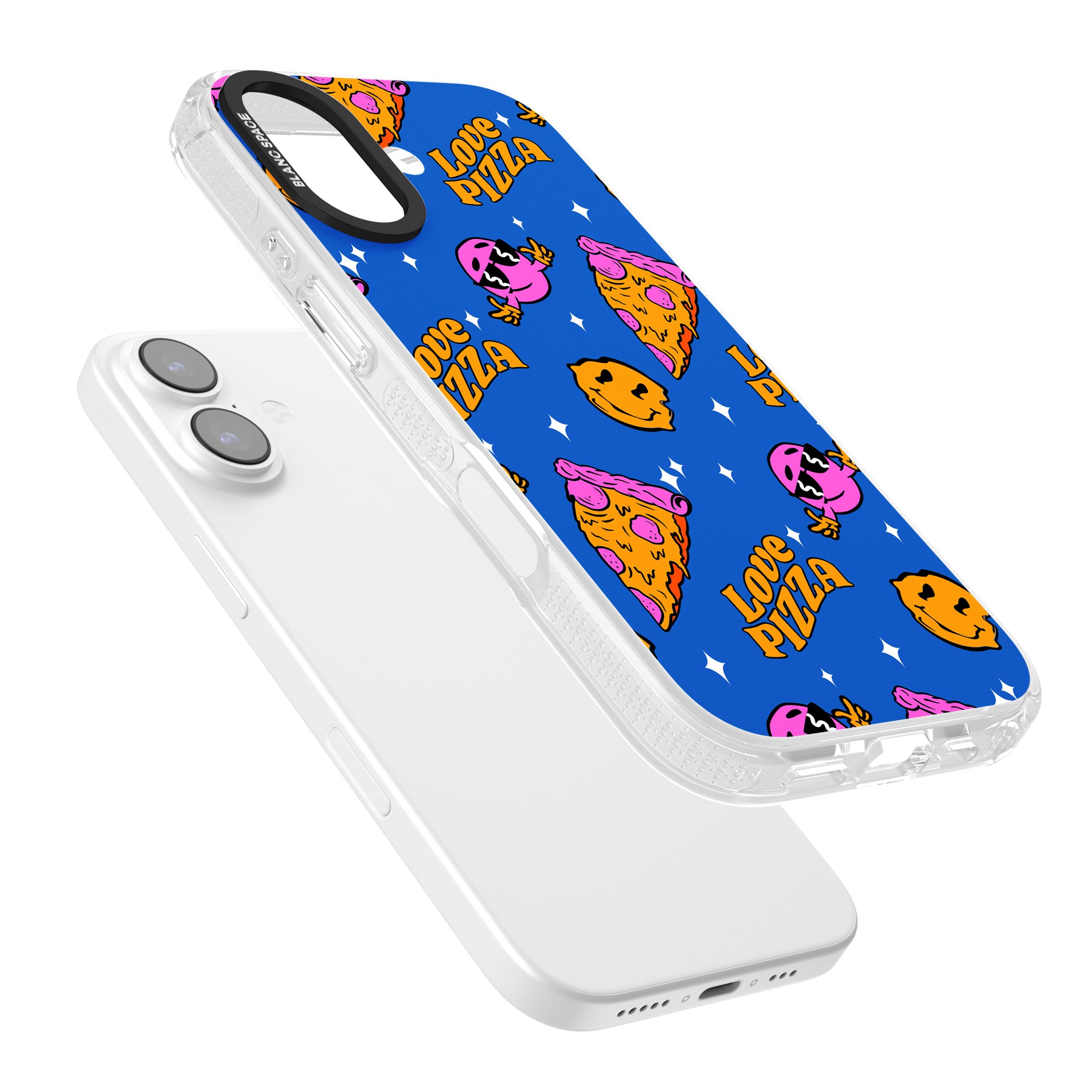 Psychedelic Love Pizza Pattern iPhone 17 Impact Air Clear Phone Case Colours