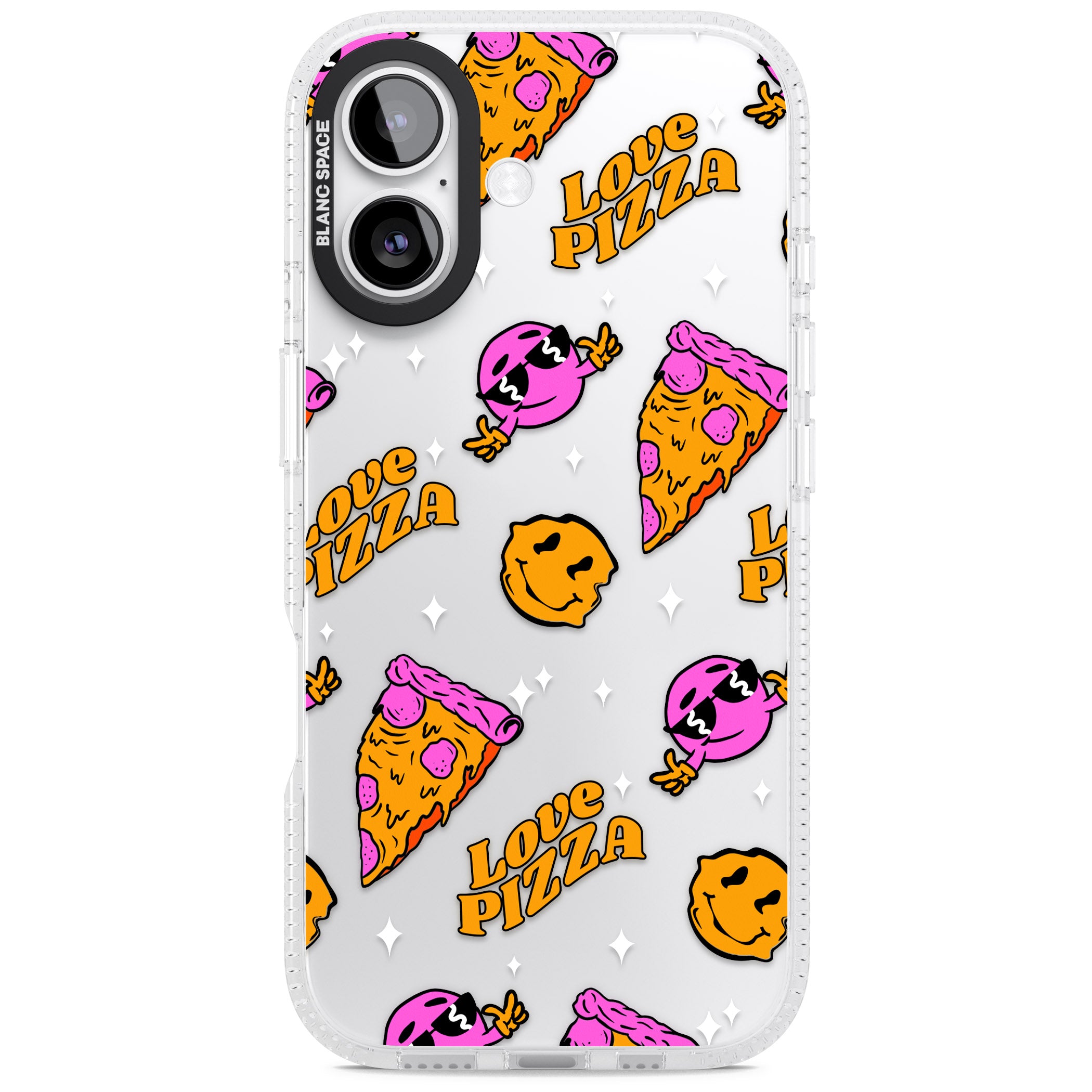 Psychedelic Love Pizza Pattern (Clear) iPhone 17 Impact Air Clear Phone Case