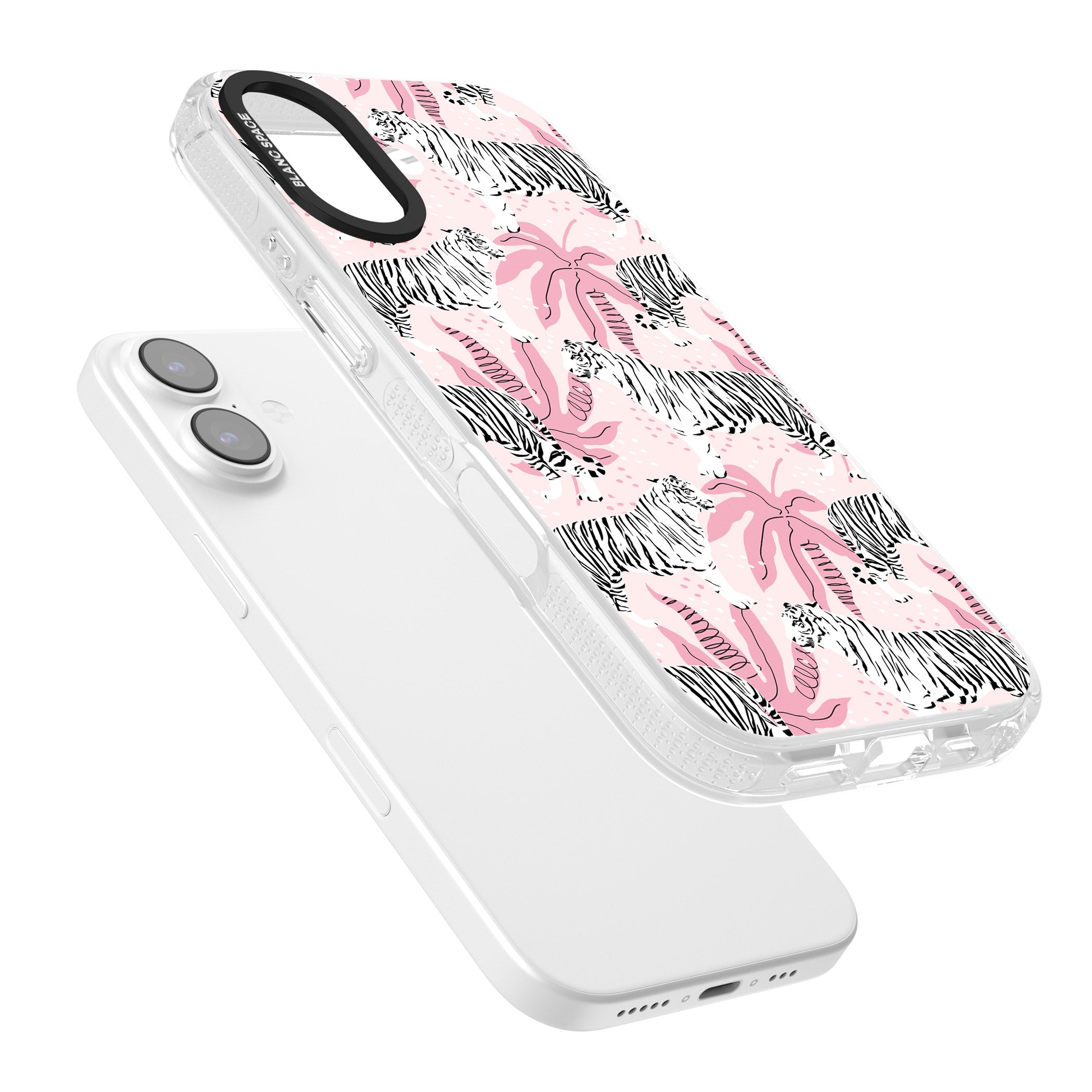 Pink Tiger Palm iPhone 17 Impact Air Clear Phone Case Colours