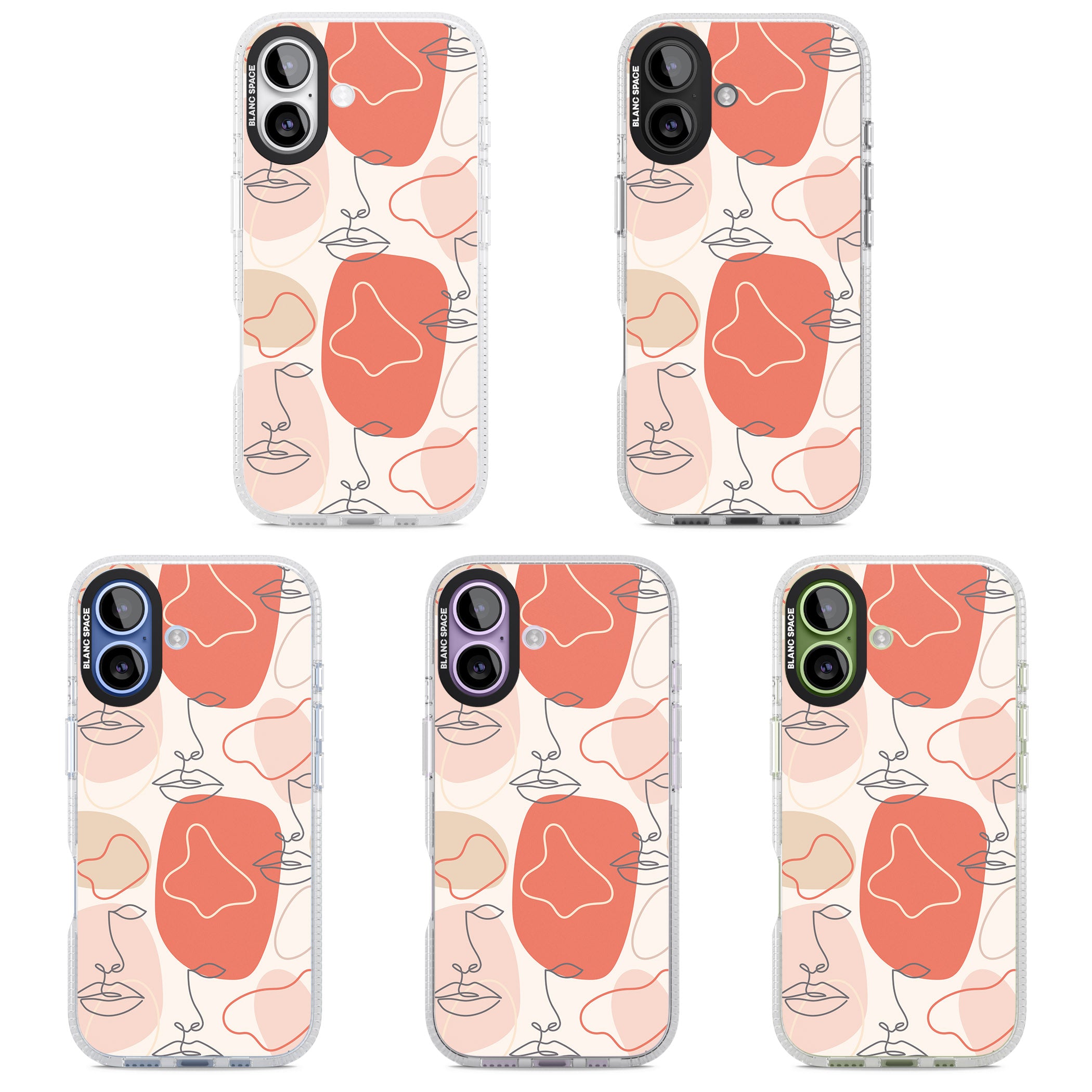 Abstract Face Line Art iPhone 17 Impact Air Clear Phone Case APT Impact Protection