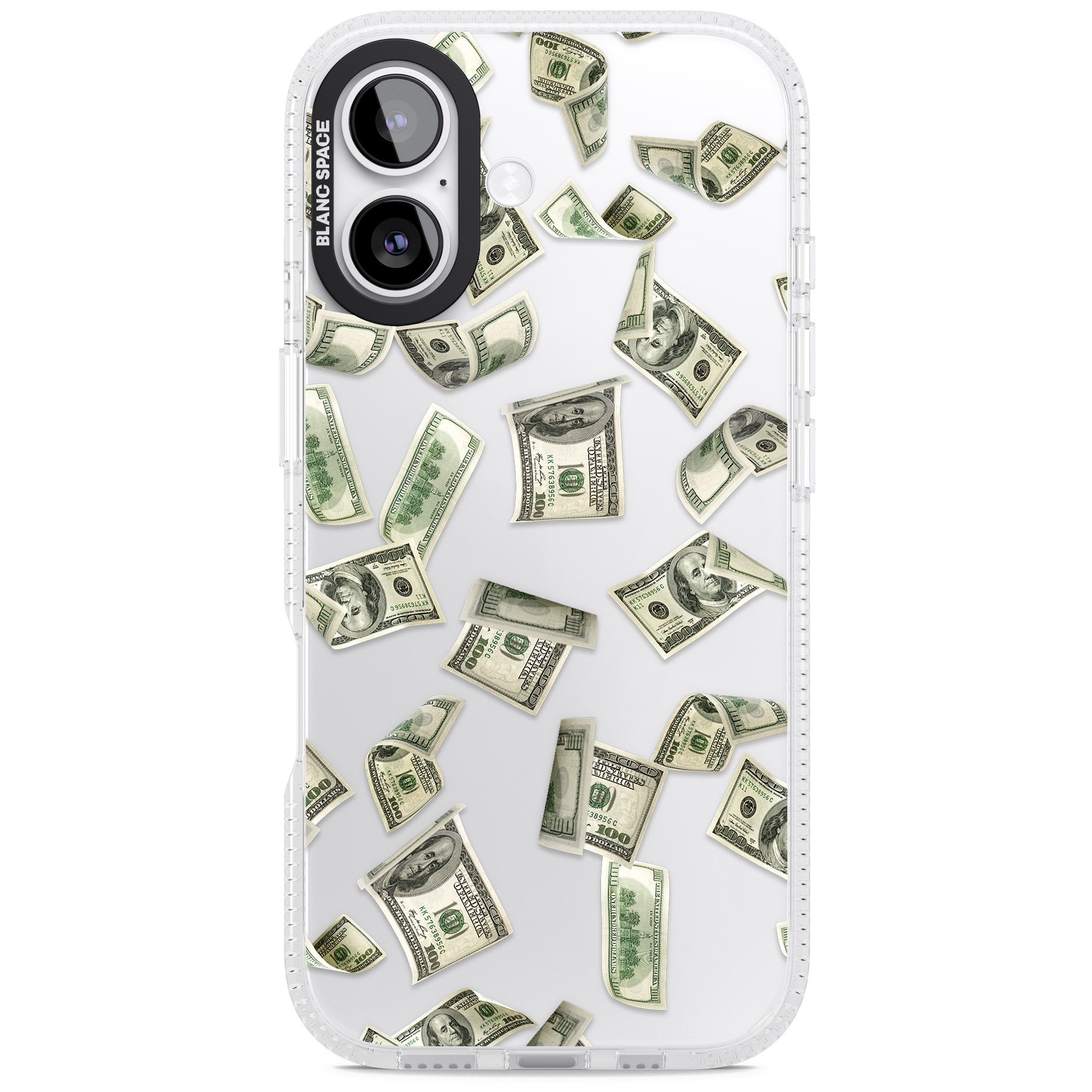 Falling Cash iPhone 17 Impact Air Clear Phone Case