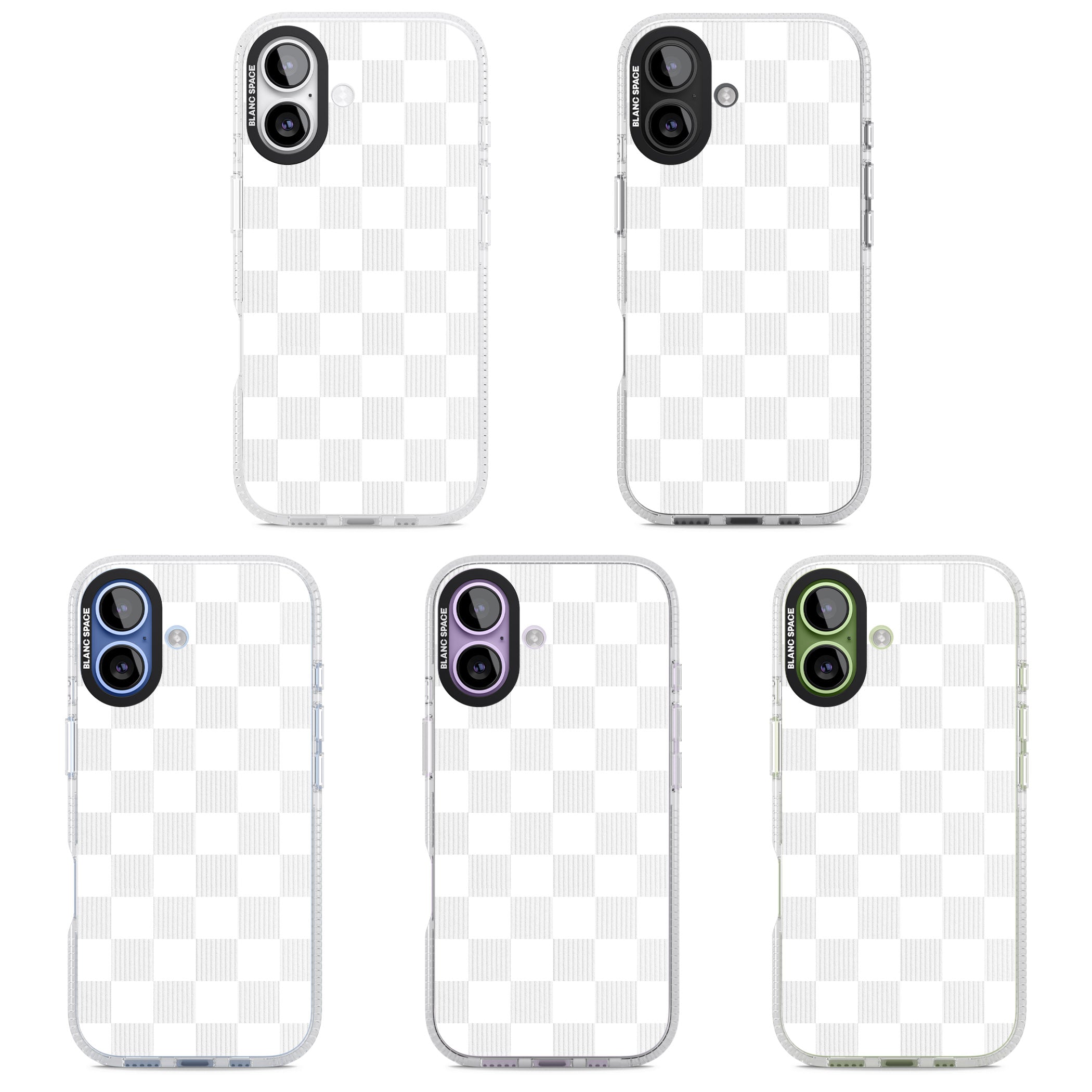 White Checkered iPhone 17 Impact Air Clear Phone Case APT Impact Protection