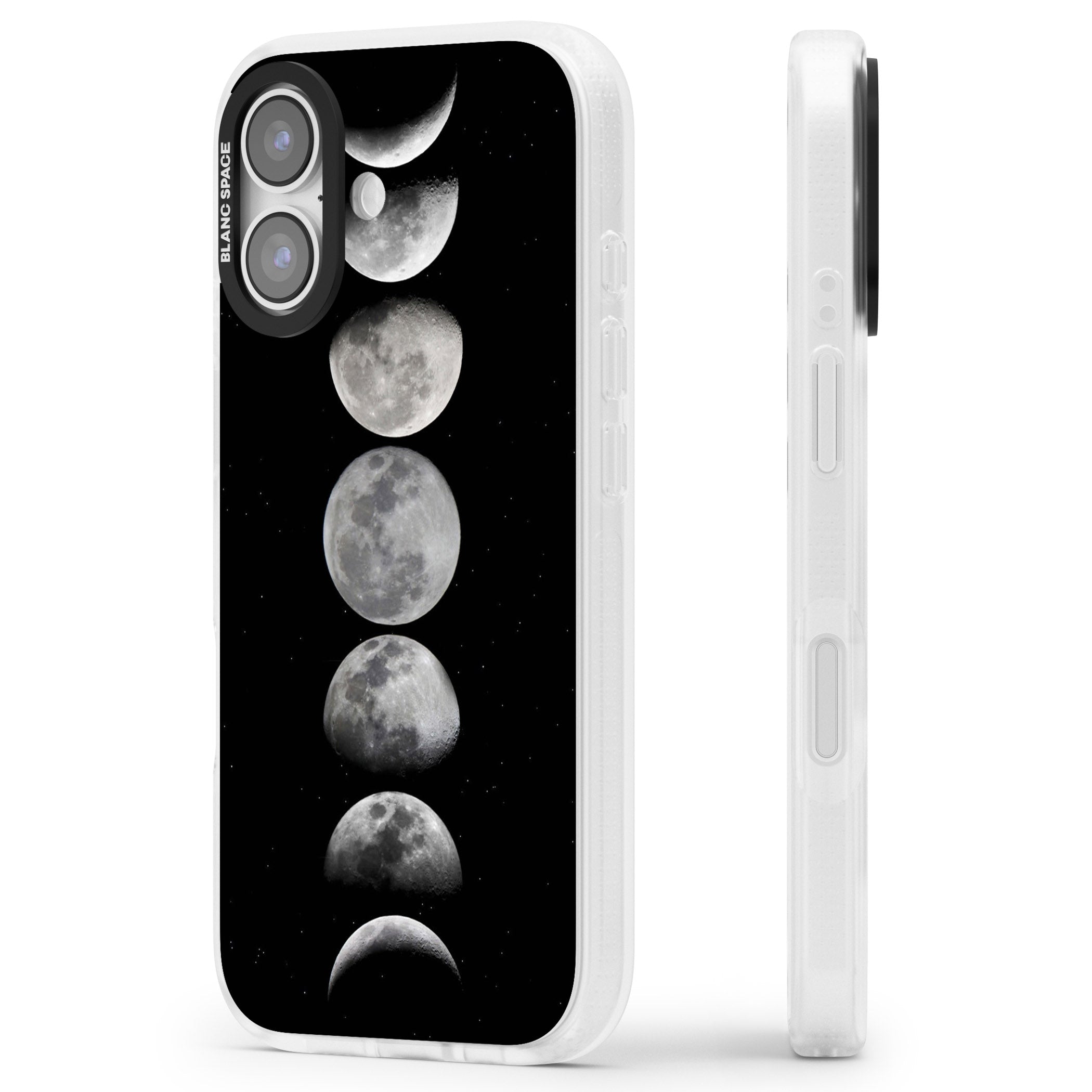 Phases Of The Moon iPhone 17 Impact Air Clear Phone Case Side Profile