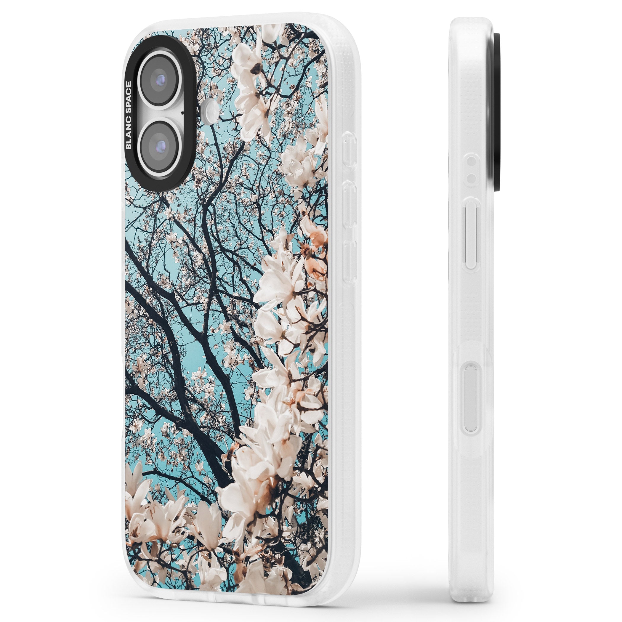 Magnolia Bloom iPhone 17 Impact Air Clear Phone Case Side Profile