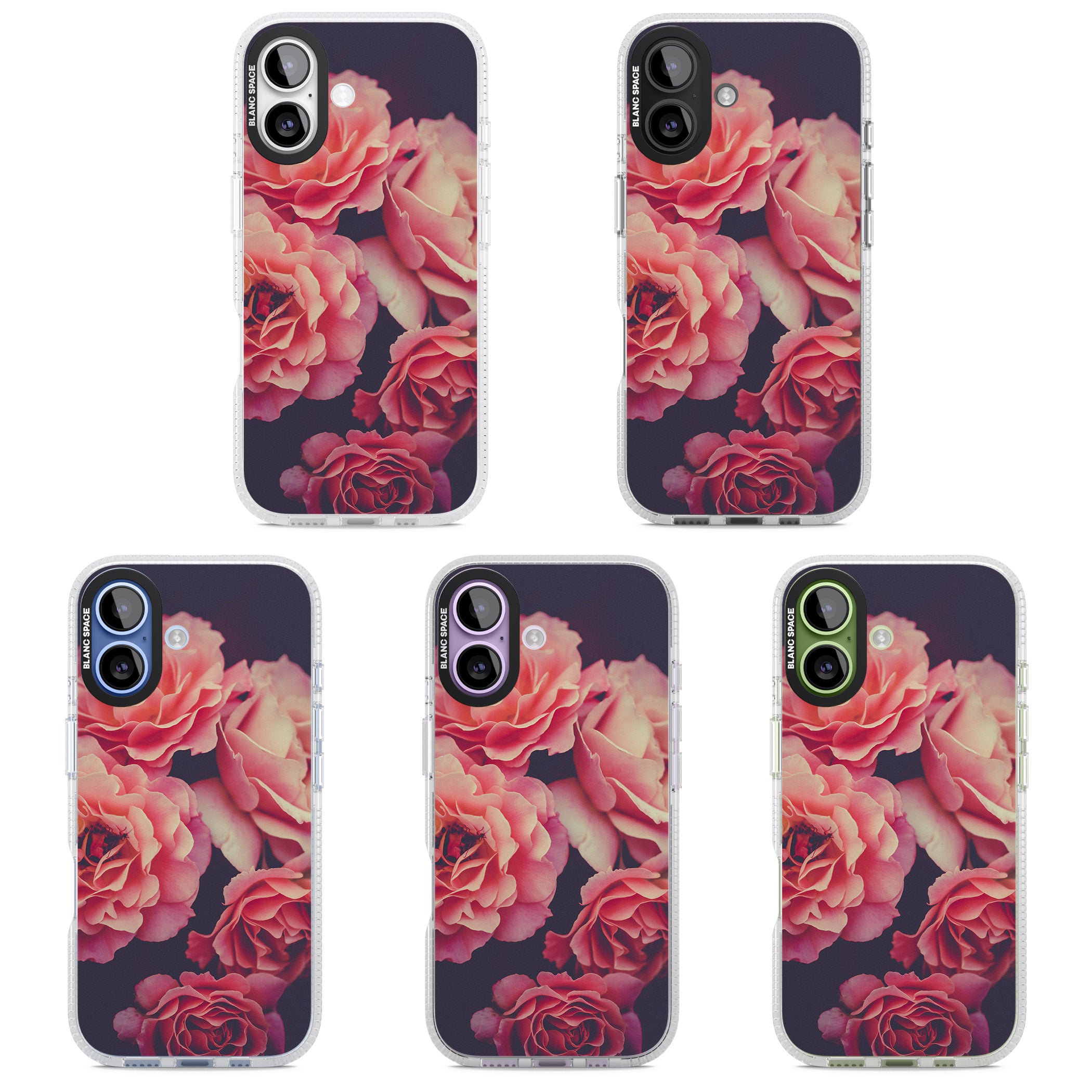 Midnight Rose Bloom iPhone 17 Impact Air Clear Phone Case APT Impact Protection
