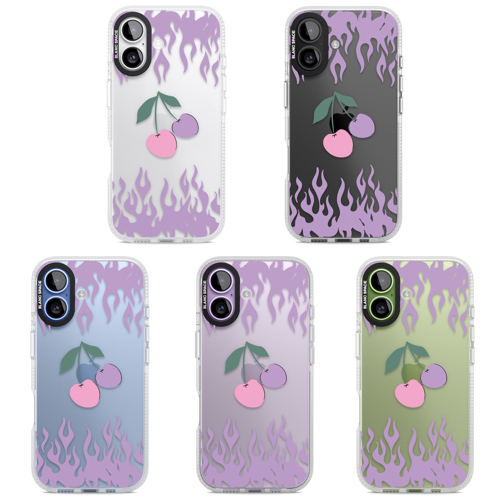 Cherries N' Flames iPhone 17 Impact Air Clear Phone Case APT Impact Protection