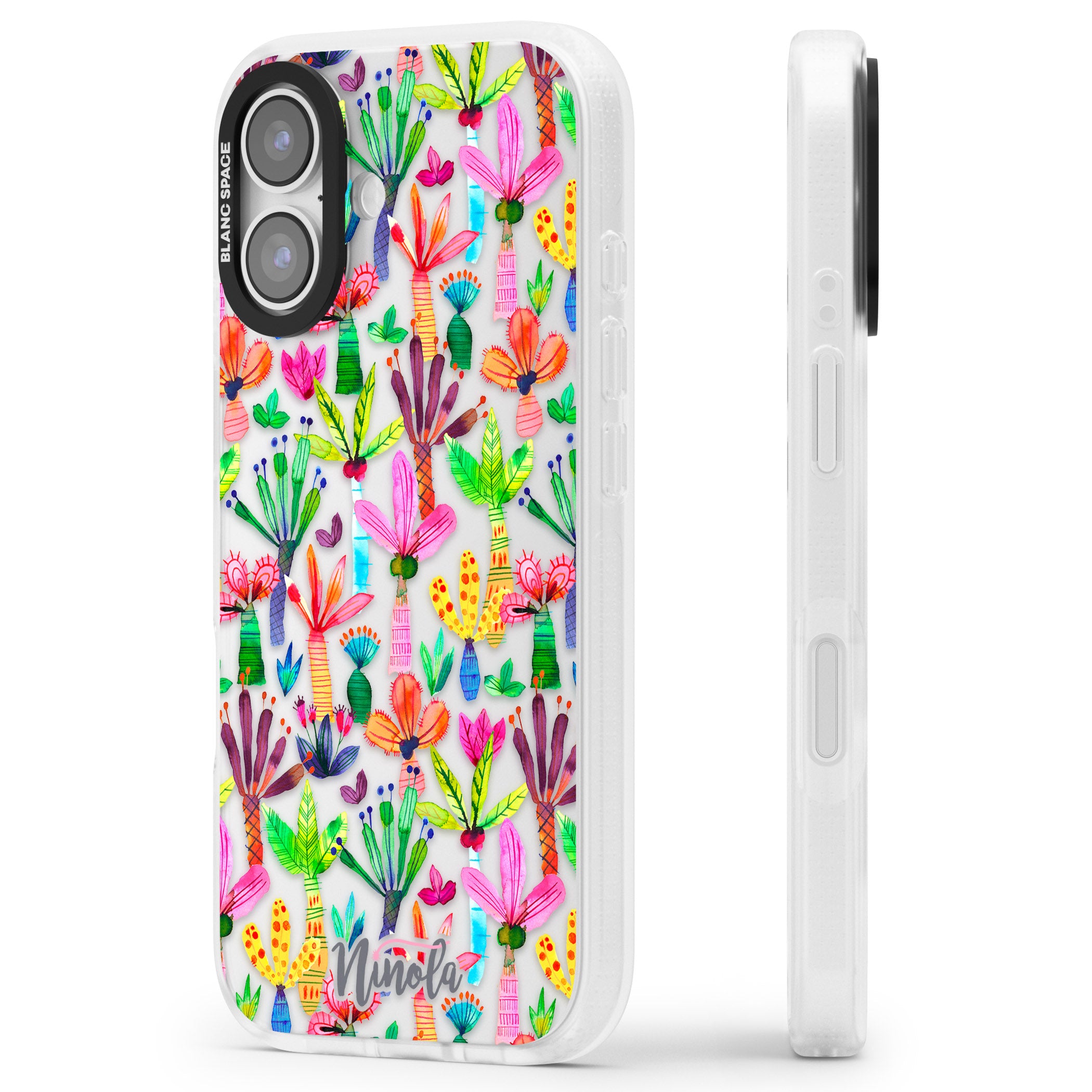 Tropical Botanical iPhone 17 Impact Air Clear Phone Case Side Profile