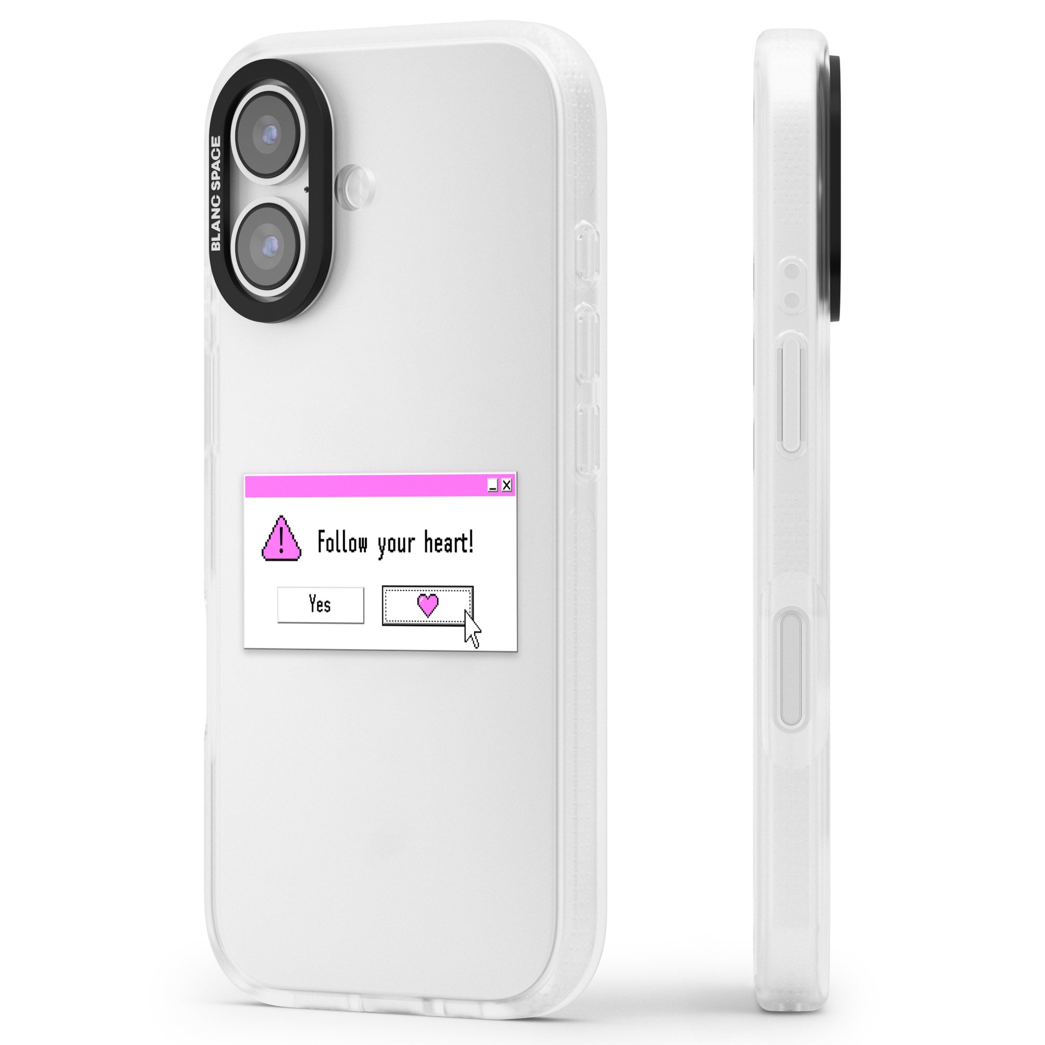 Follow Your Heart.Exe iPhone 17 Impact Air Clear Phone Case Side Profile