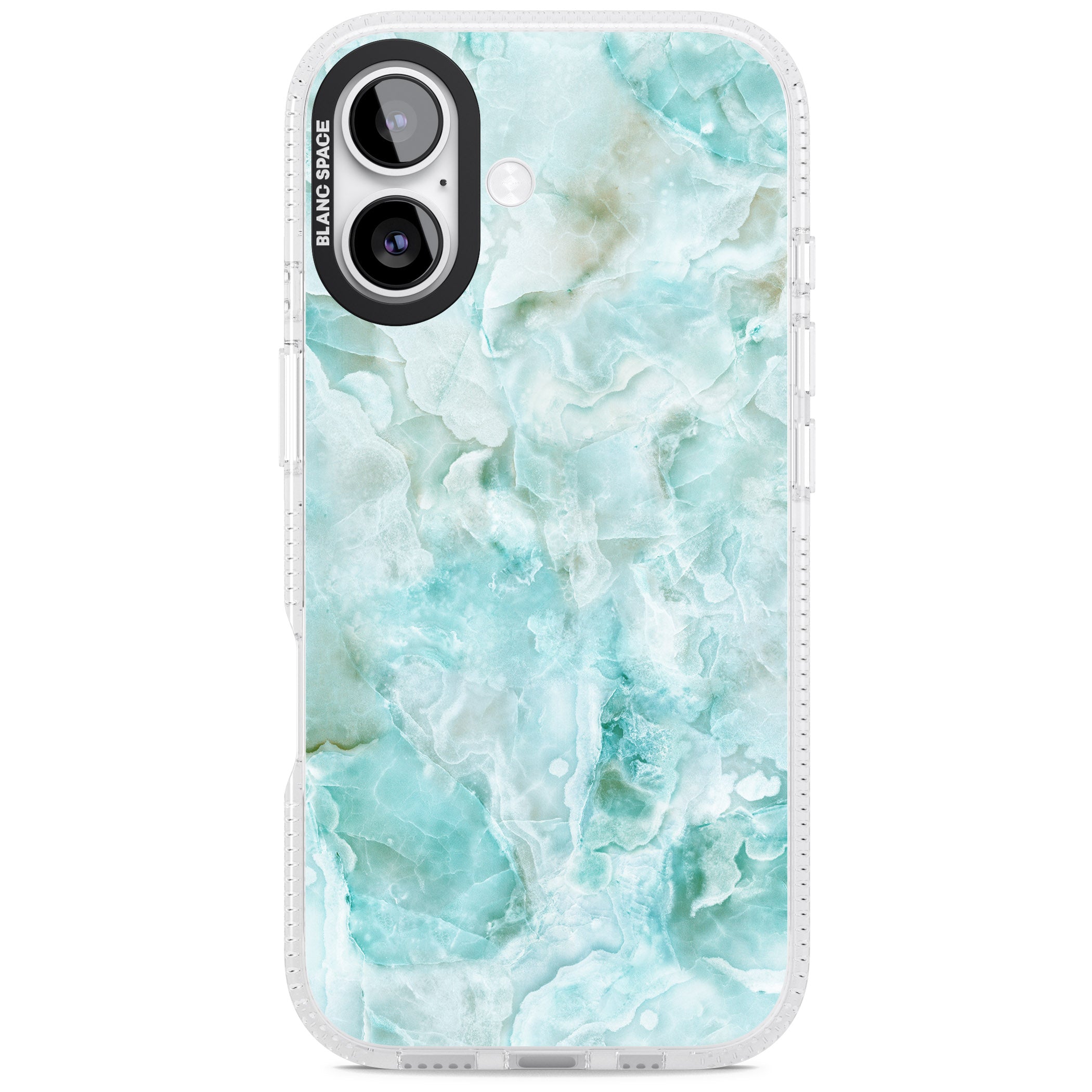 Aqua Onyx Marble iPhone 17 Impact Air Clear Phone Case