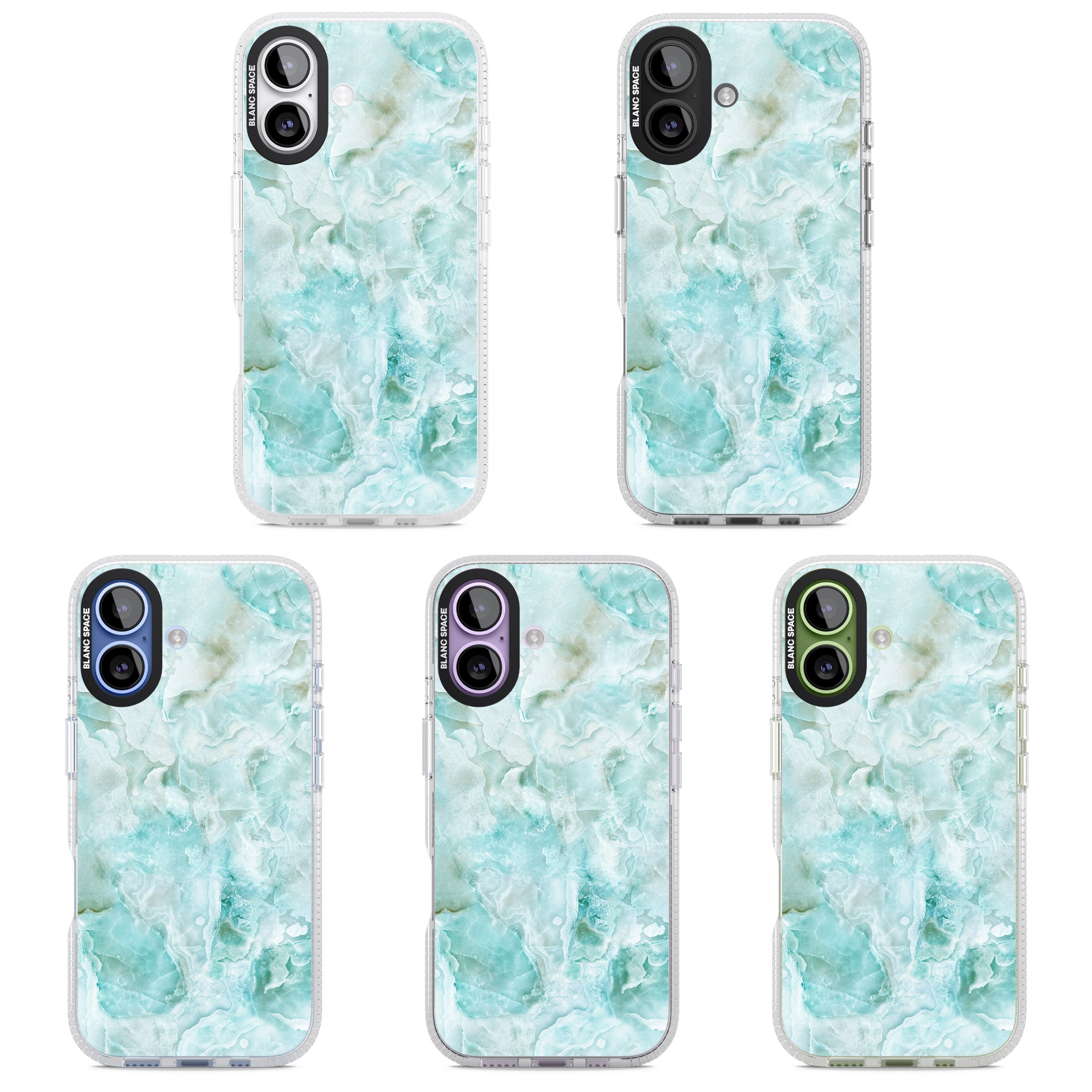 Aqua Onyx Marble iPhone 17 Impact Air Clear Phone Case APT Impact Protection