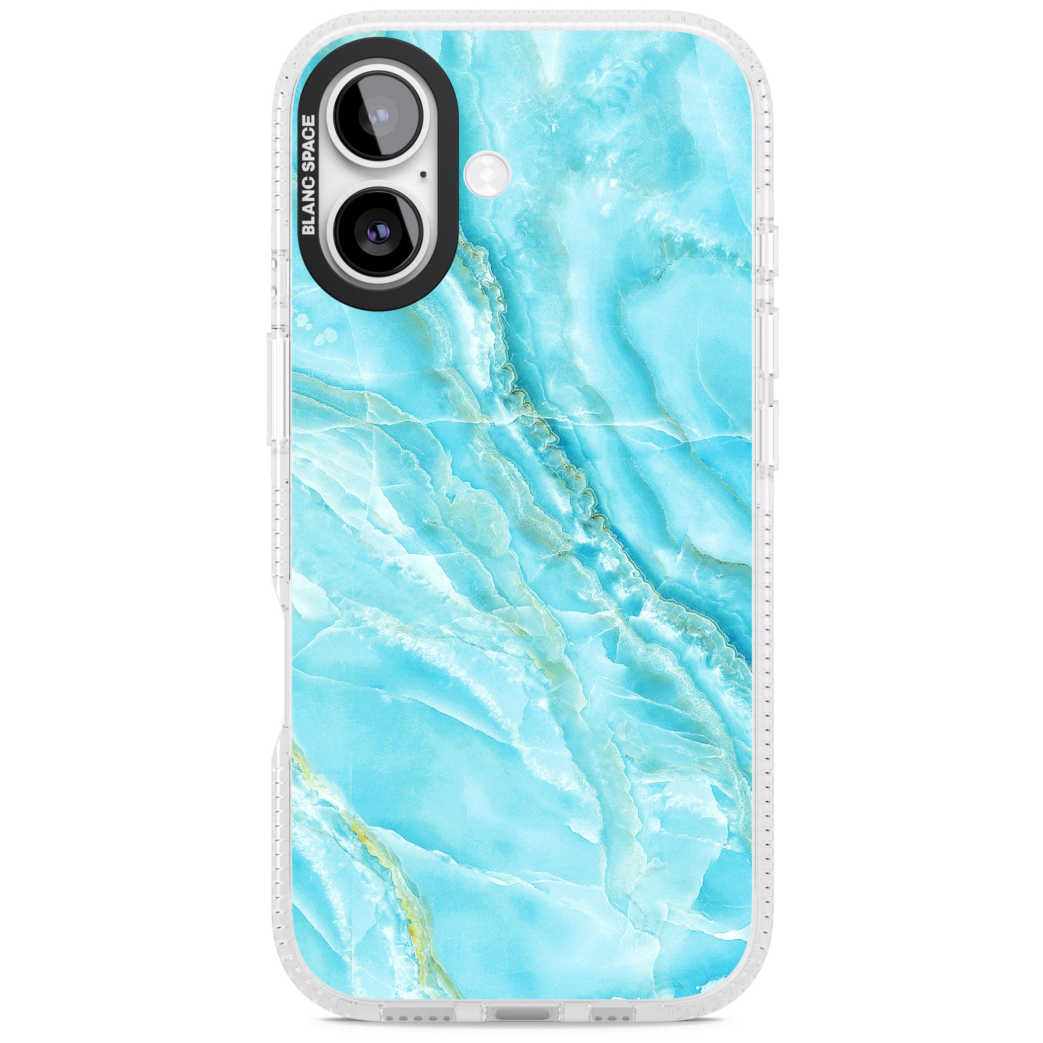 Blue Onyx Marble iPhone 17 Impact Air Clear Phone Case