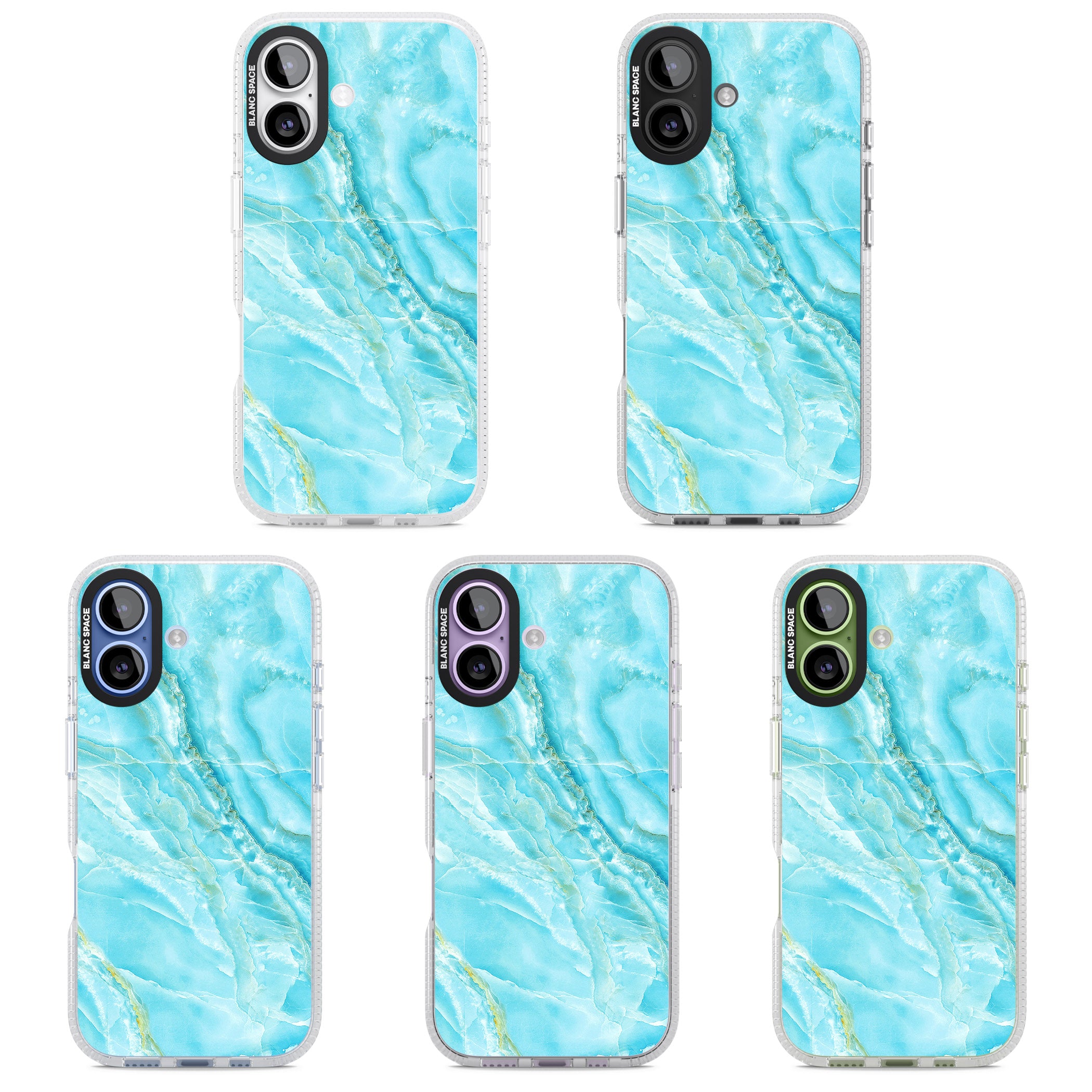 Blue Onyx Marble iPhone 17 Impact Air Clear Phone Case APT Impact Protection