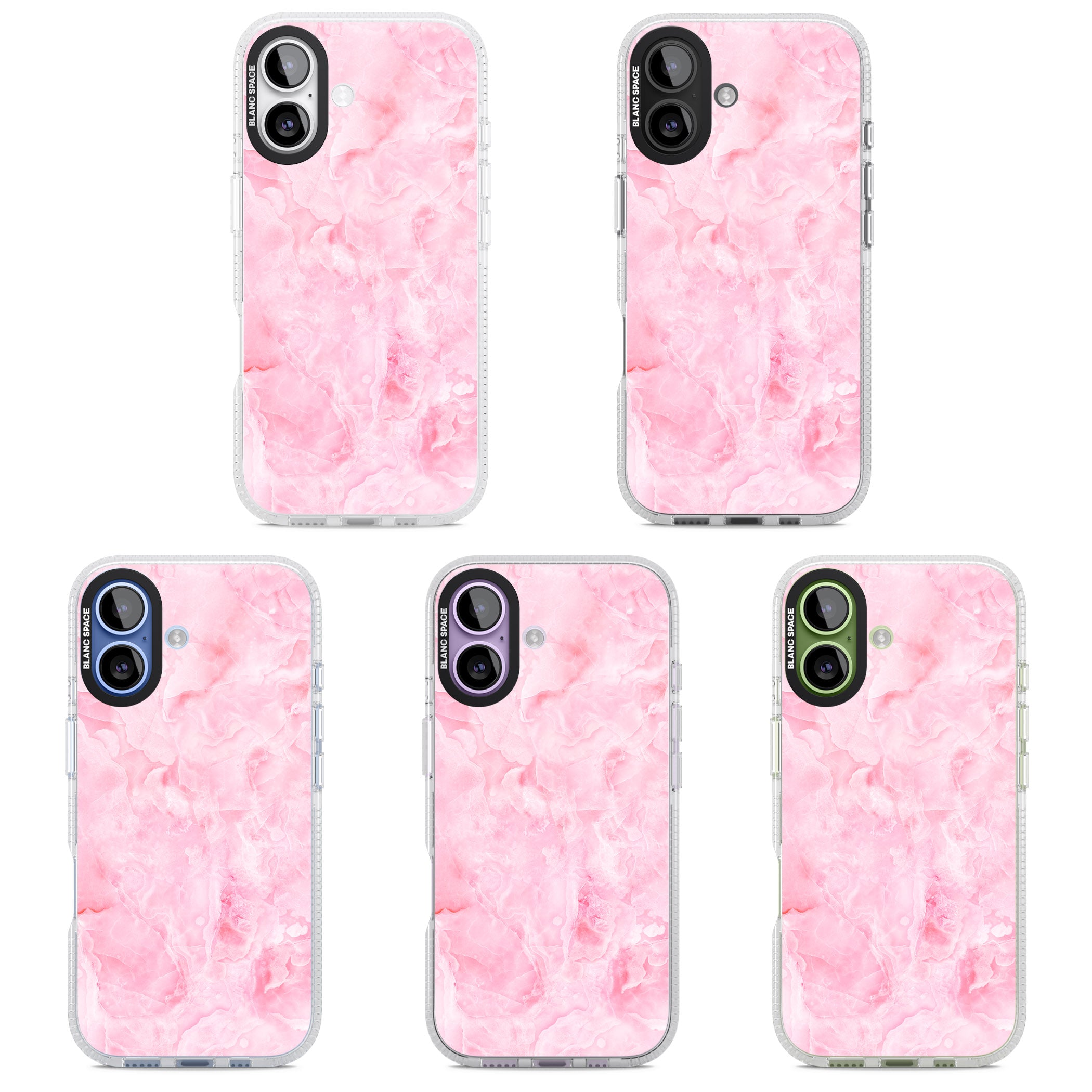 Pink Onyx Marble iPhone 17 Impact Air Clear Phone Case APT Impact Protection