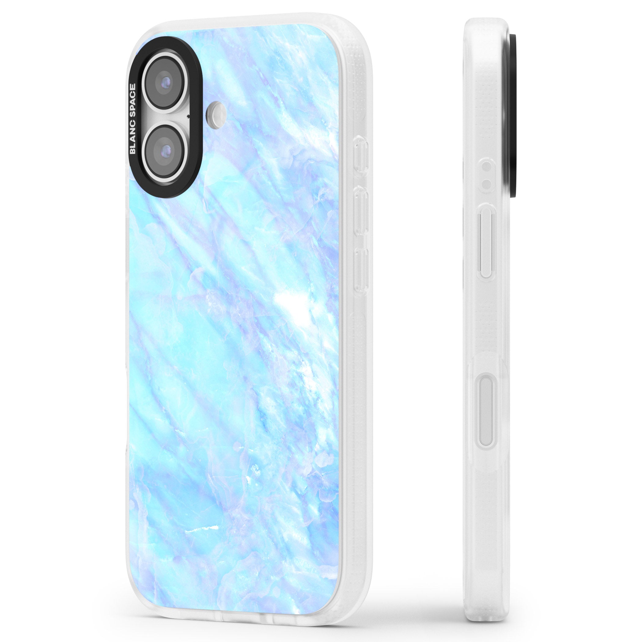 Iridescent Crystal Marble iPhone 17 Impact Air Clear Phone Case Side Profile