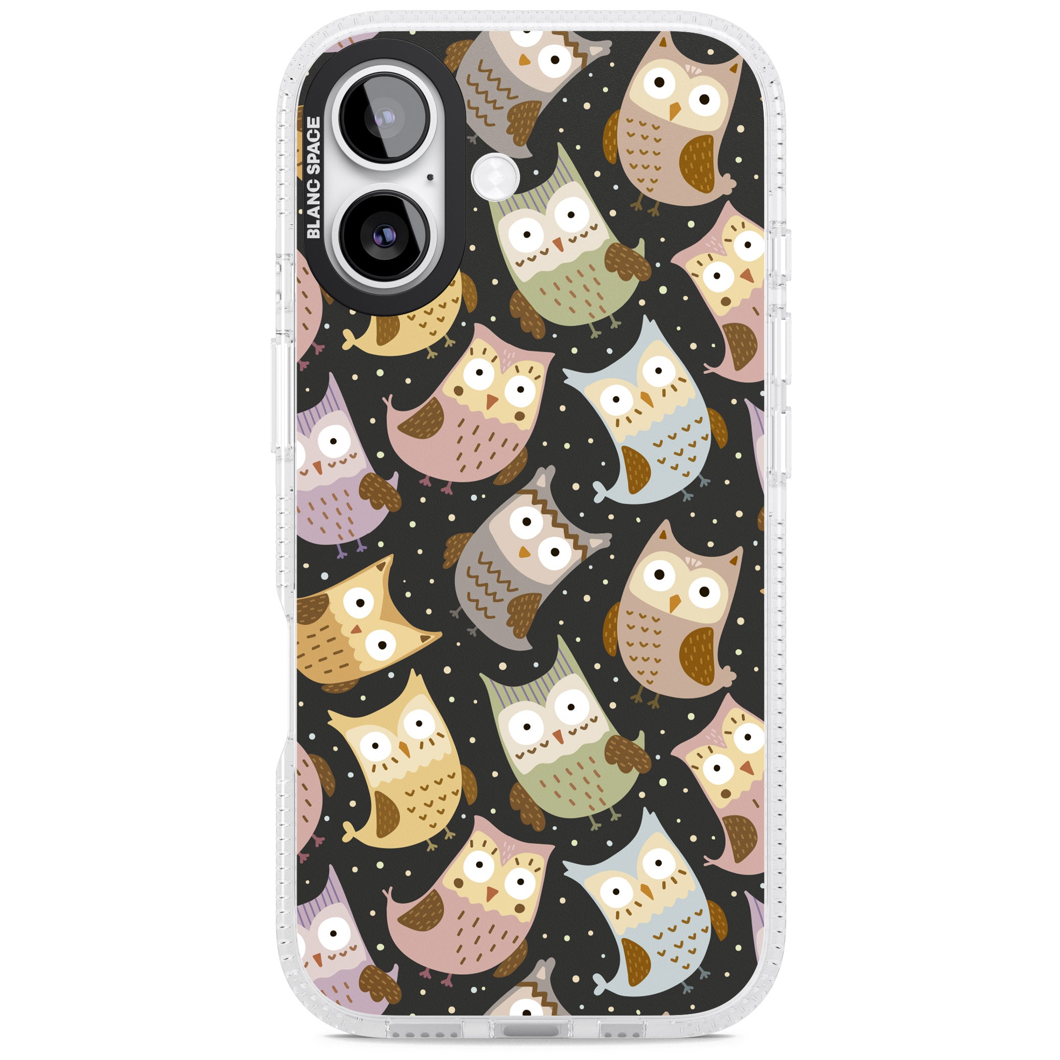 Cute Owl Pattern iPhone 17 Impact Air Clear Phone Case