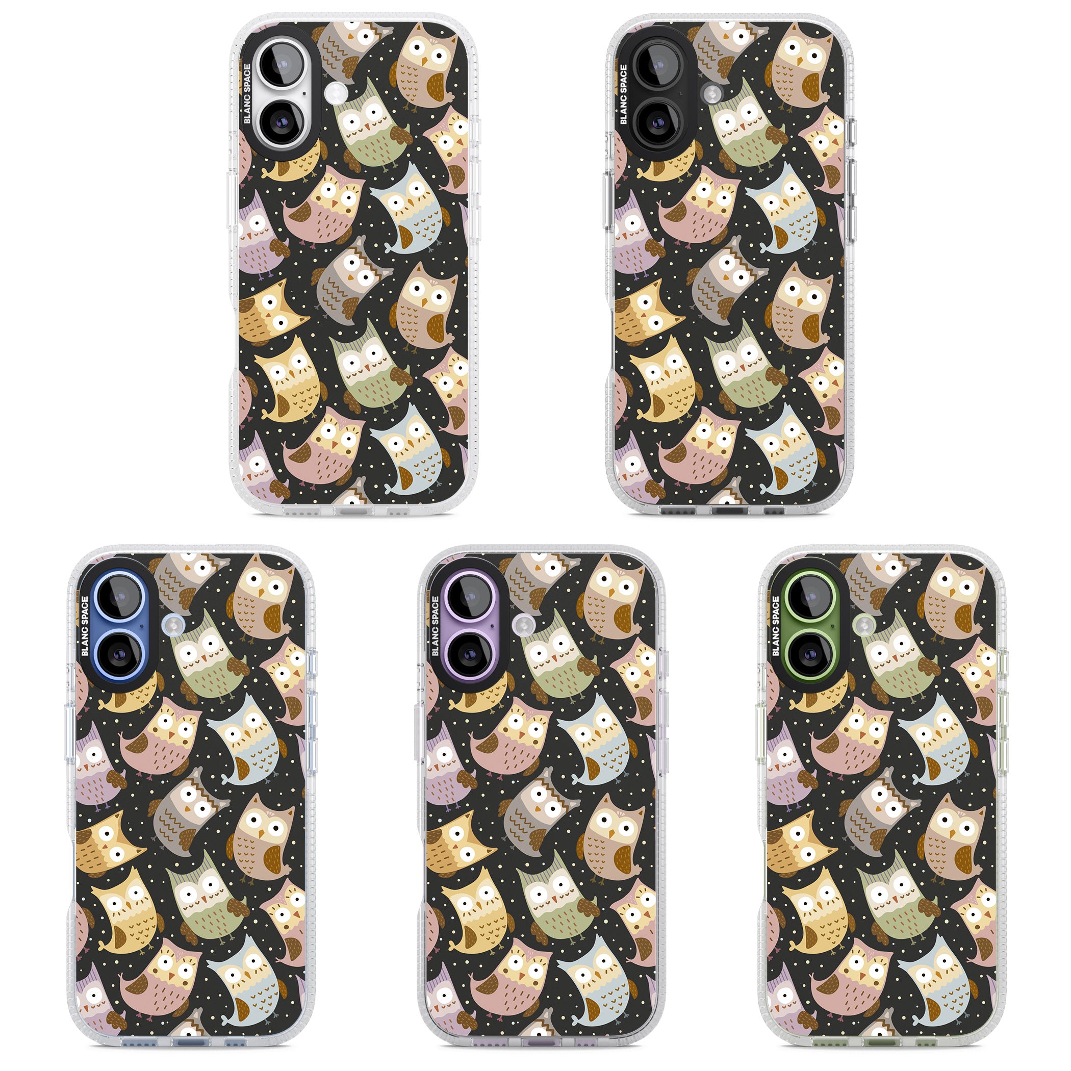 Cute Owl Pattern iPhone 17 Impact Air Clear Phone Case APT Impact Protection