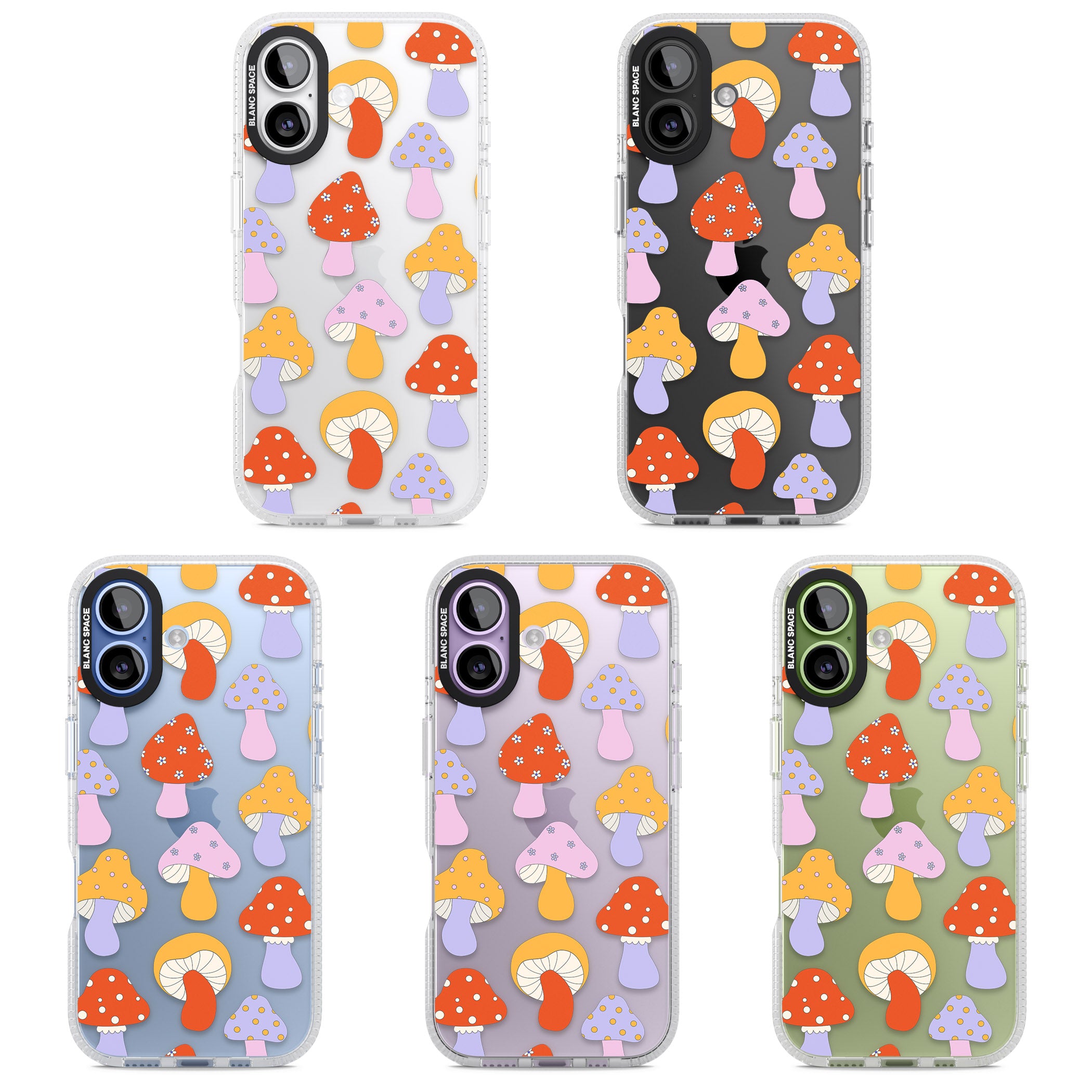 Happy Shrooms iPhone 17 Impact Air Clear Phone Case APT Impact Protection