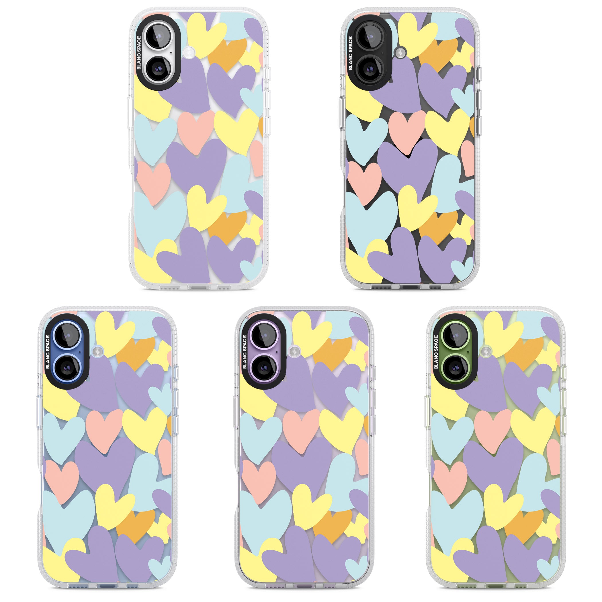 Pastel Hearts iPhone 17 Impact Air Clear Phone Case APT Impact Protection