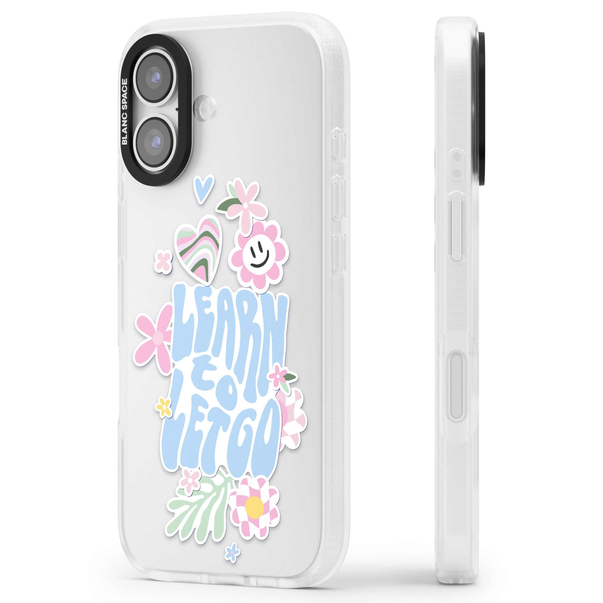Learn To Let Go iPhone 17 Impact Air Clear Phone Case Side Profile