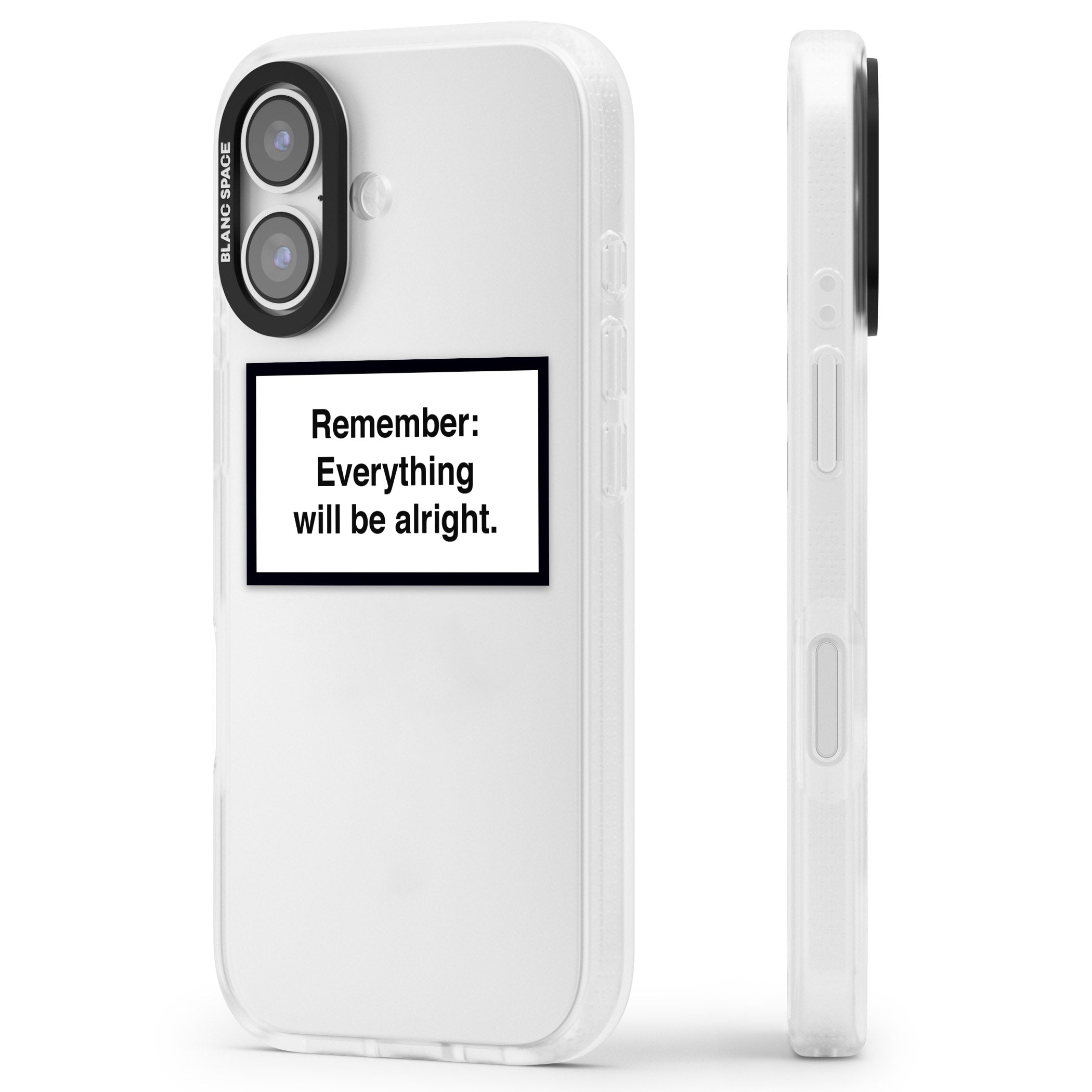 Everything Will Be Alright iPhone 17 Impact Air Clear Phone Case Side Profile
