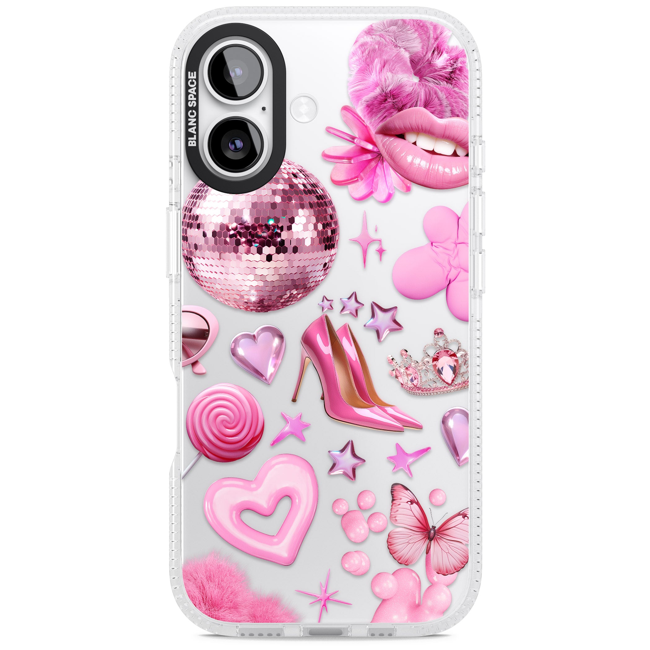 Pink Glam iPhone 17 Impact Air Clear Phone Case