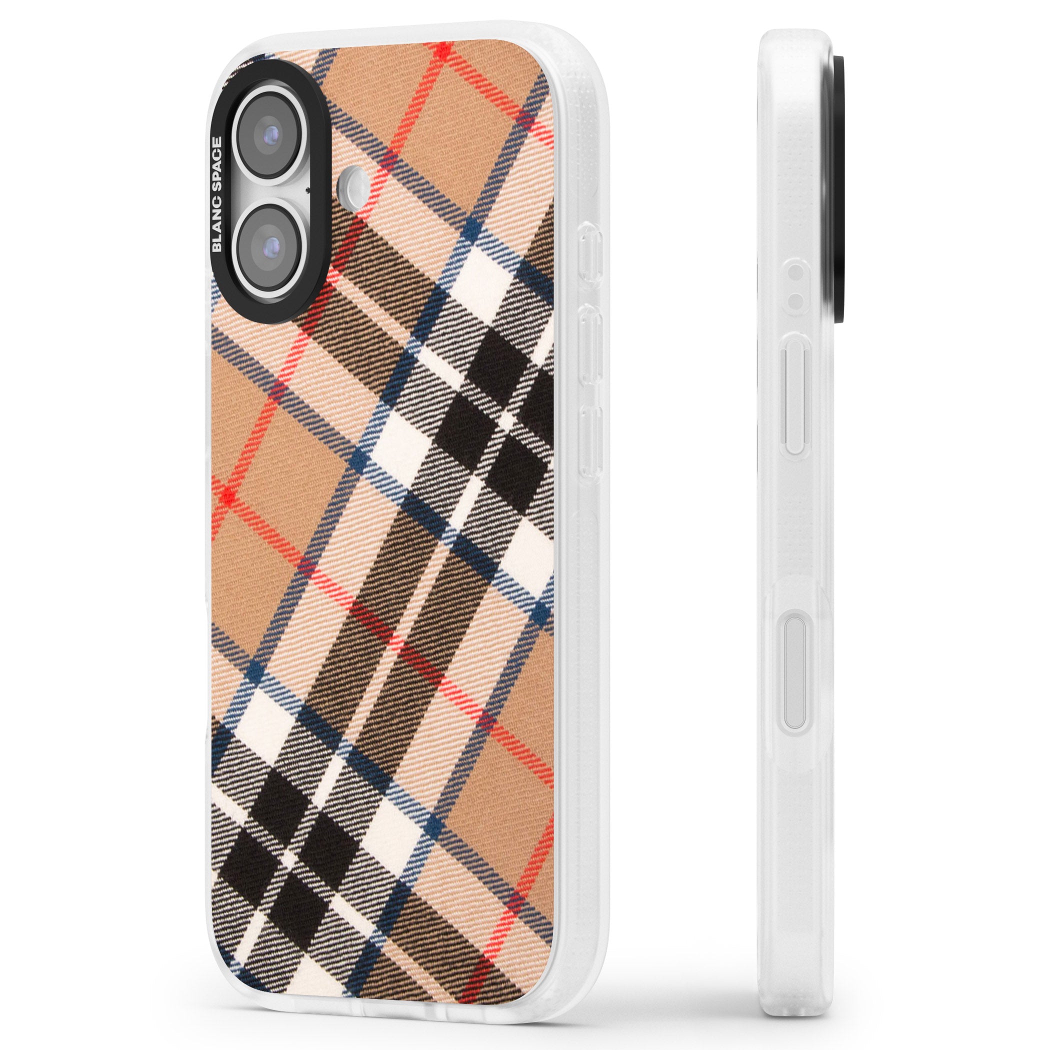 Haymarket Check iPhone 17 Impact Air Clear Phone Case Side Profile