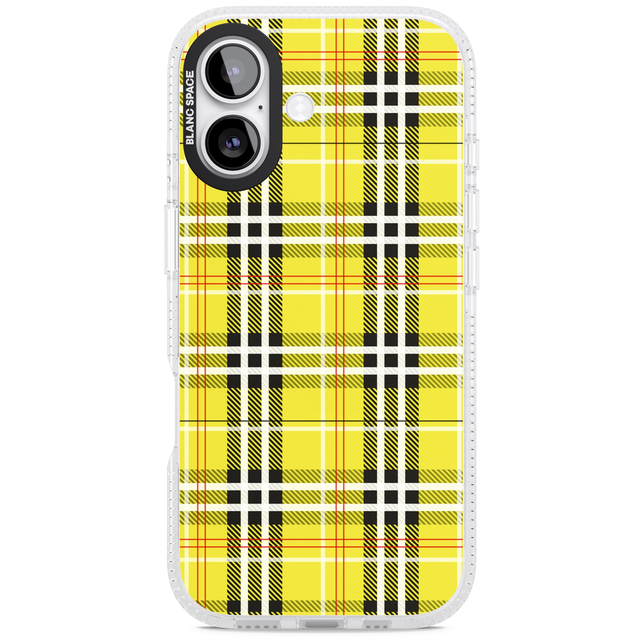 Yellow Plaid iPhone 17 Impact Air Clear Phone Case