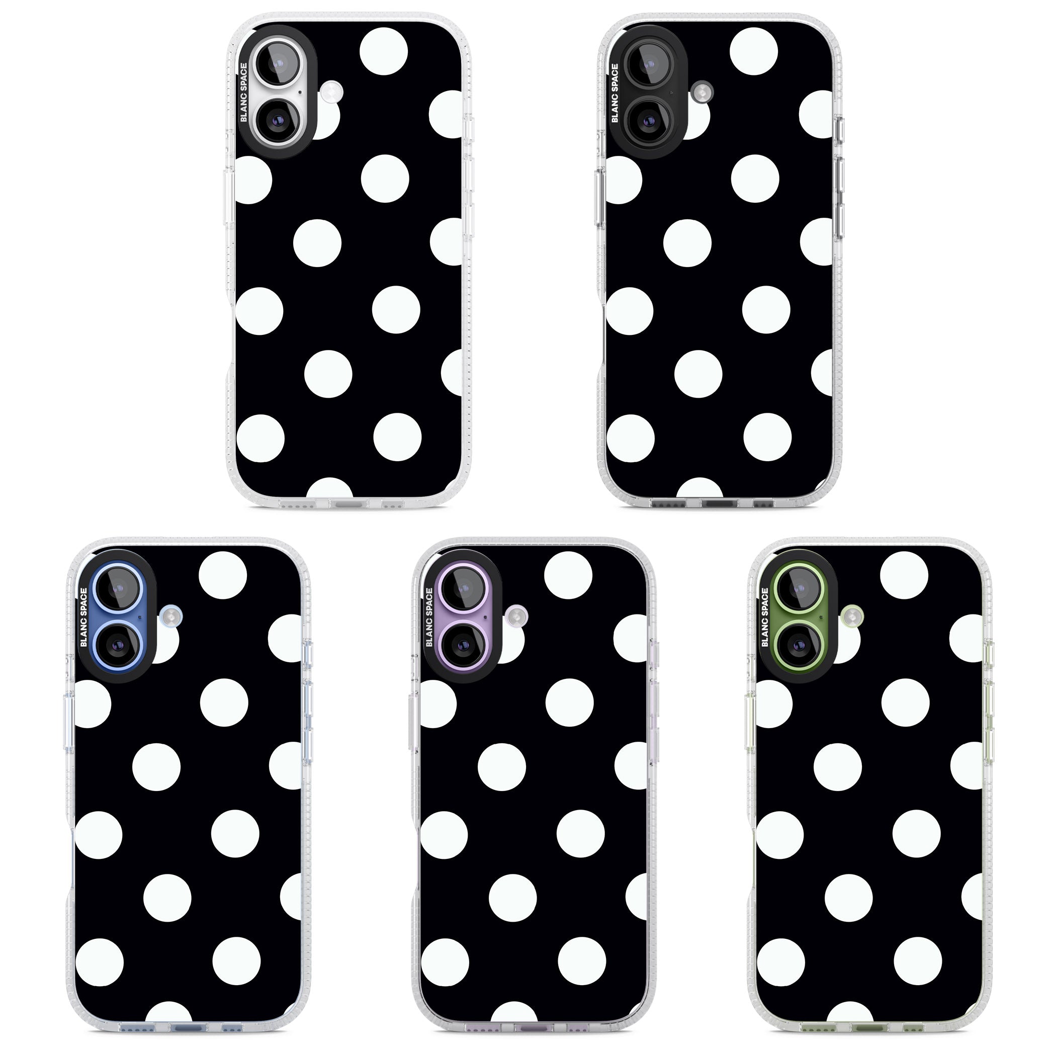 Chic Black Polka Dot iPhone 17 Impact Air Clear Phone Case APT Impact Protection