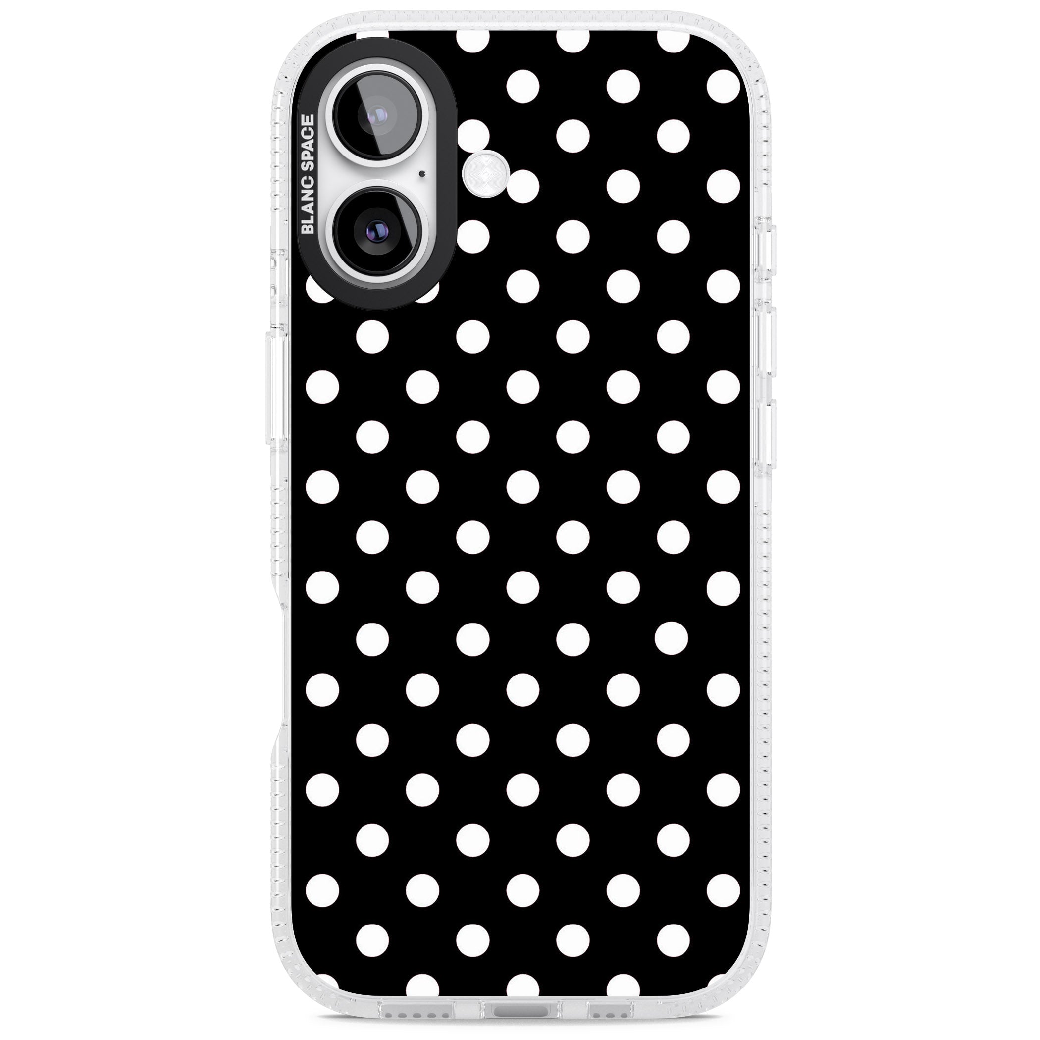 Designer Chic Black Polka Dot iPhone 17 Impact Air Clear Phone Case