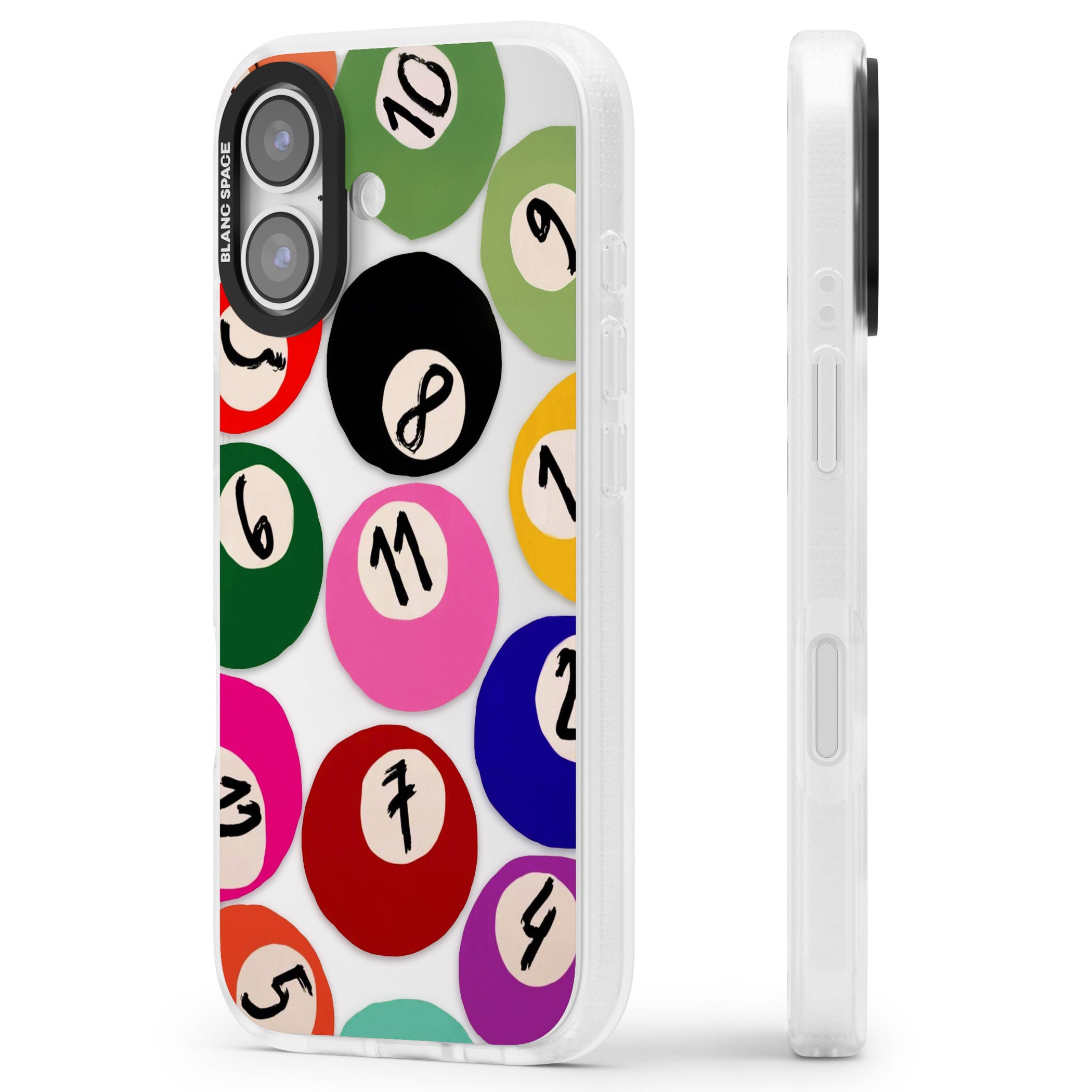 Pool Balls iPhone 17 Impact Air Clear Phone Case Side Profile