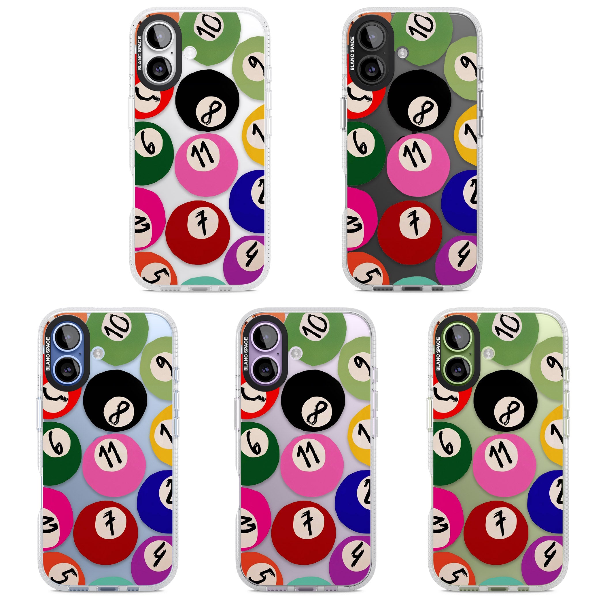 Pool Balls iPhone 17 Impact Air Clear Phone Case APT Impact Protection
