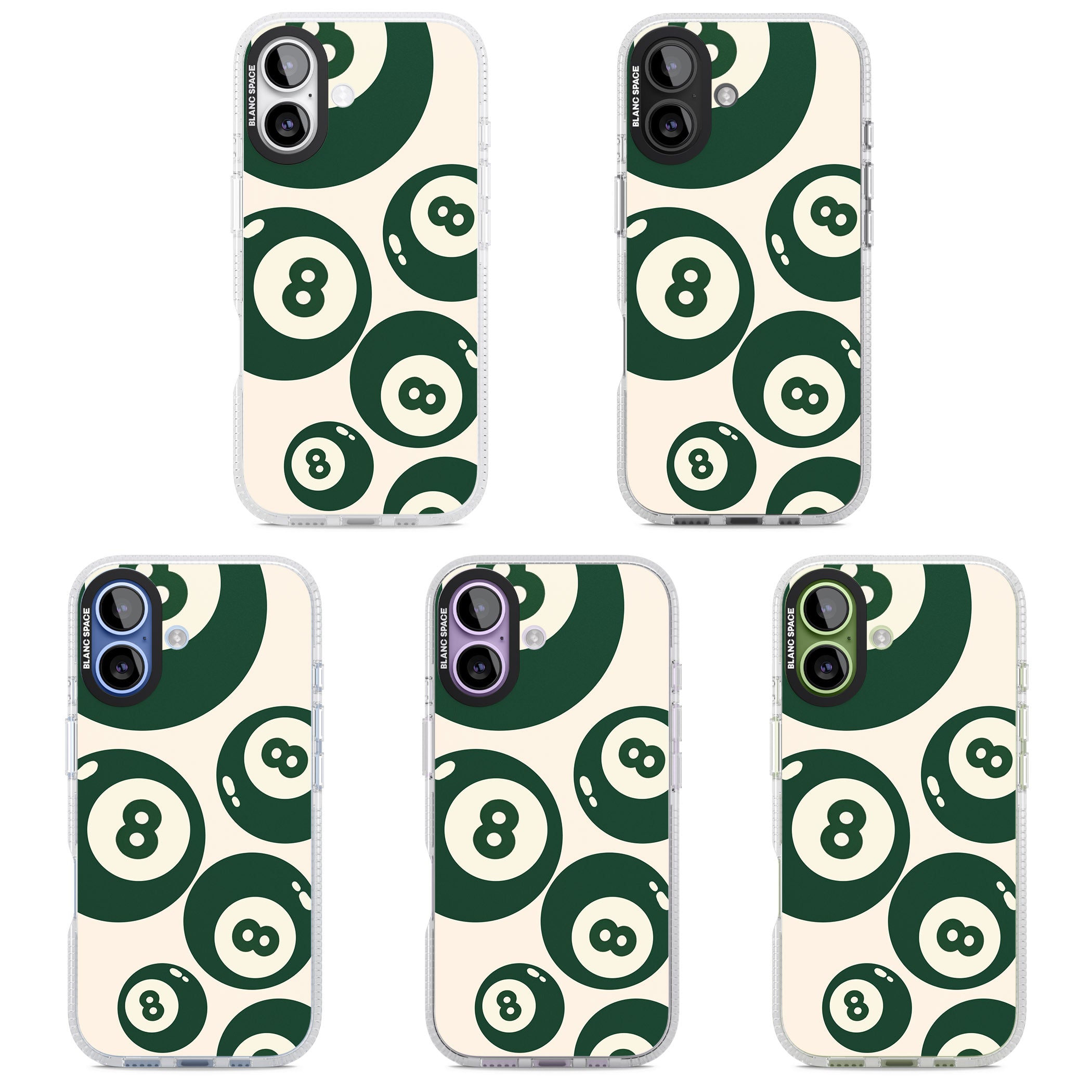 Green Eight Balls iPhone 17 Impact Air Clear Phone Case APT Impact Protection