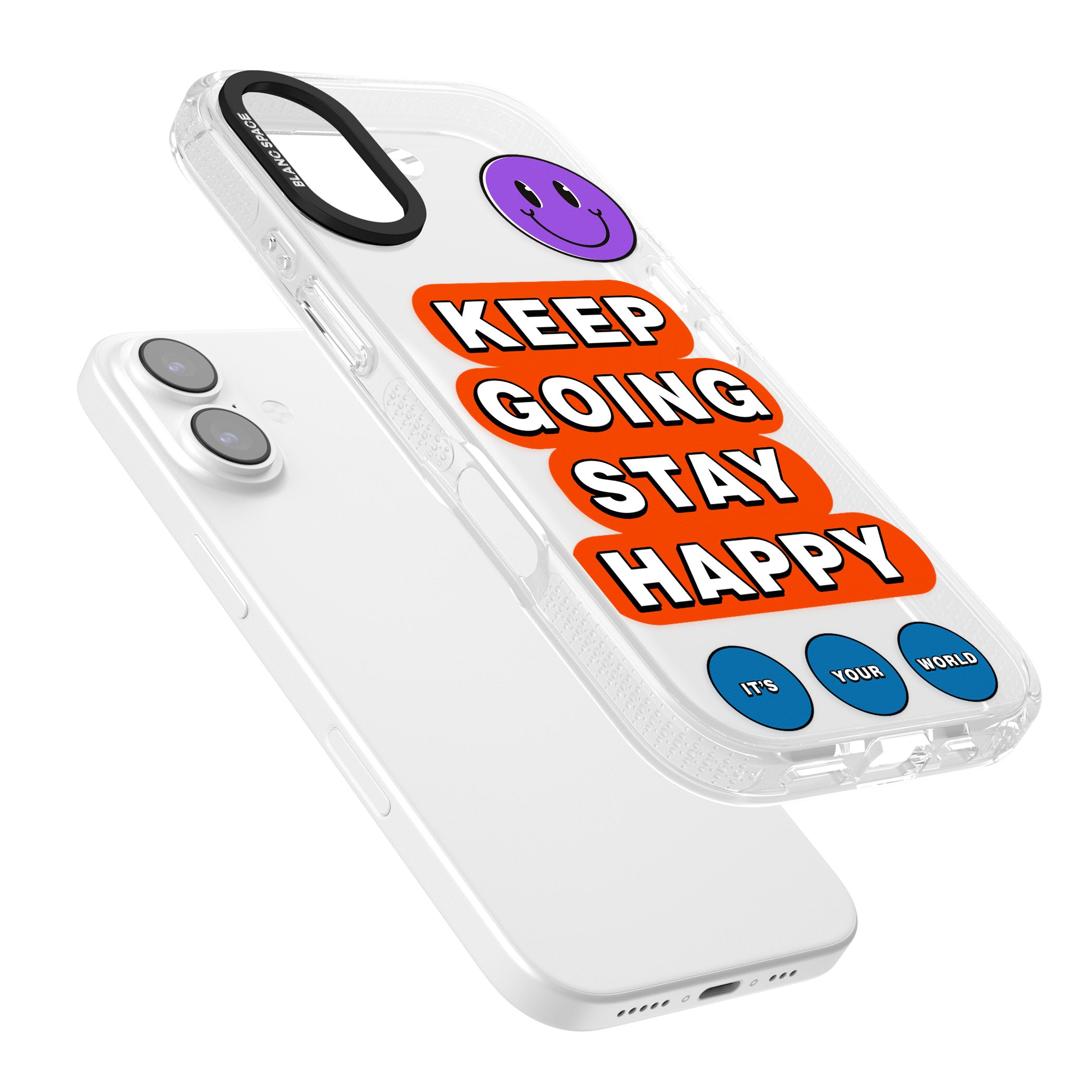 Keep Going Stay Happy iPhone 17 Impact Air Clear Phone Case Colours