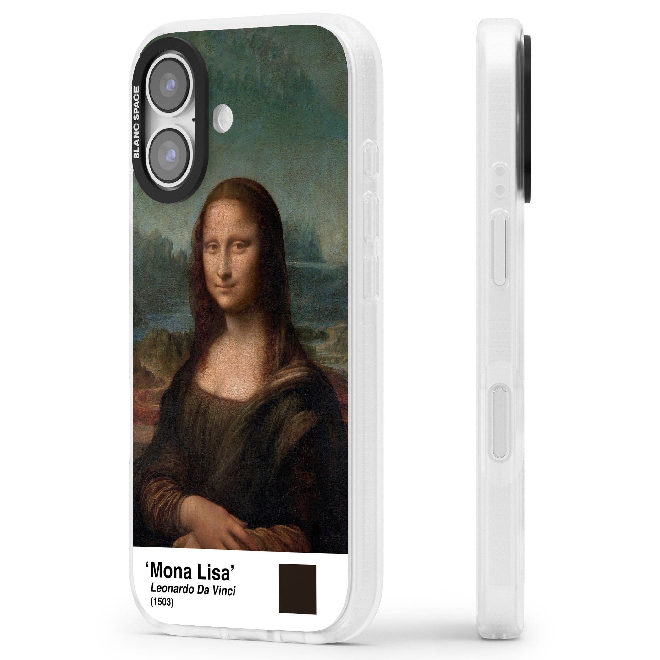 Mona Lisa iPhone 17 Impact Air Clear Phone Case Side Profile