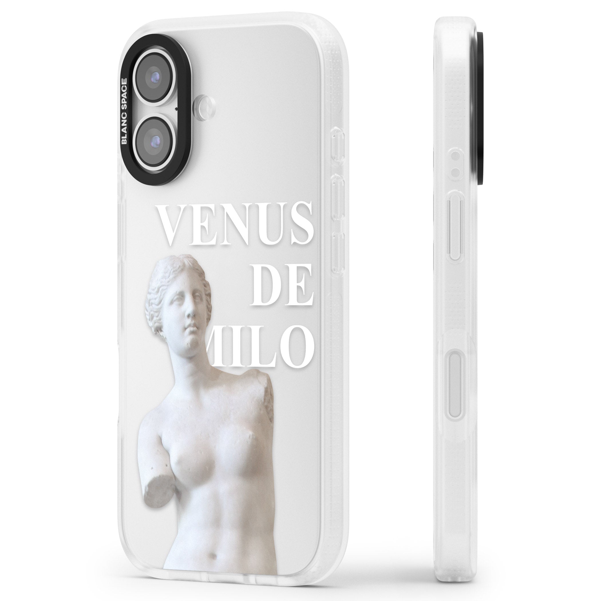 Venus De Milo Cutout iPhone 17 Impact Air Clear Phone Case Side Profile