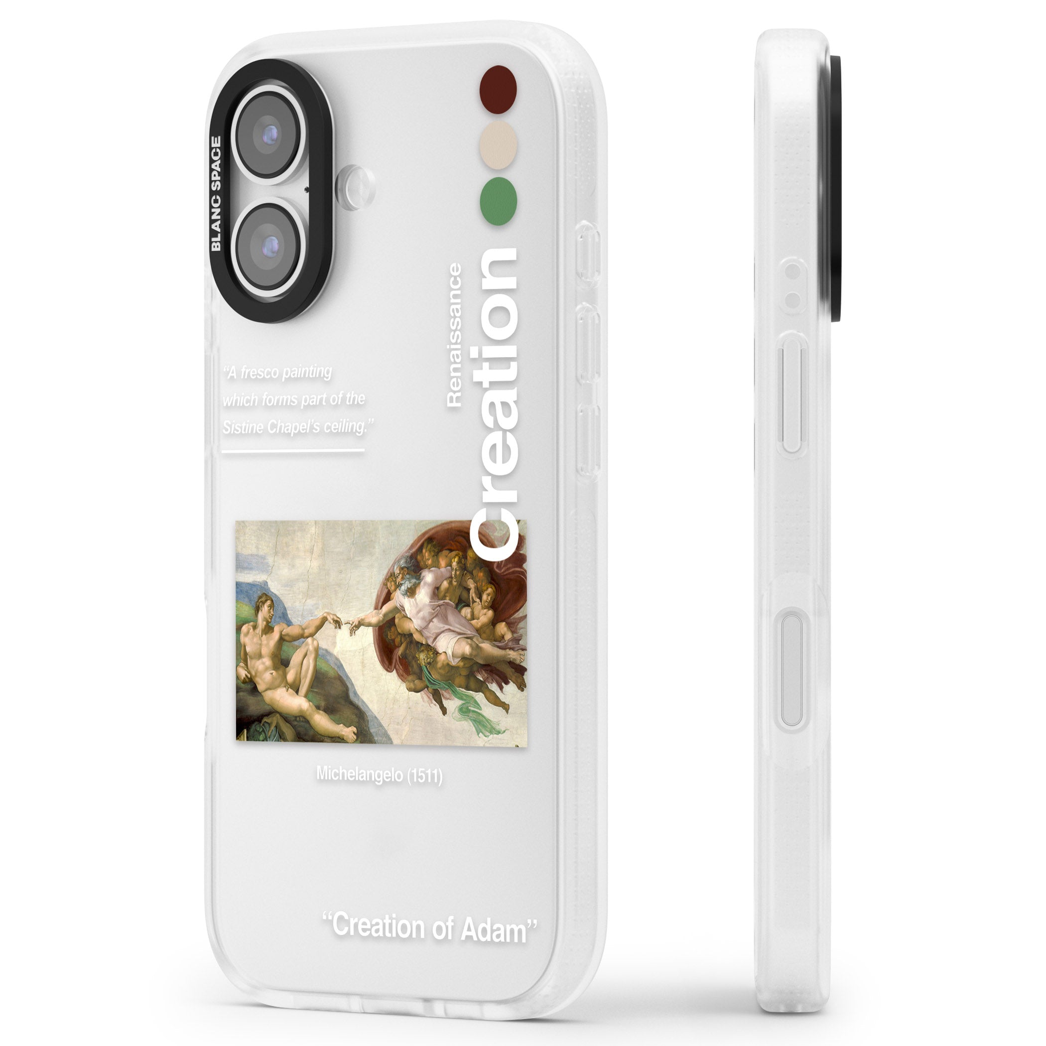 Creation Of Adam Michelangelo iPhone 17 Impact Air Clear Phone Case Side Profile
