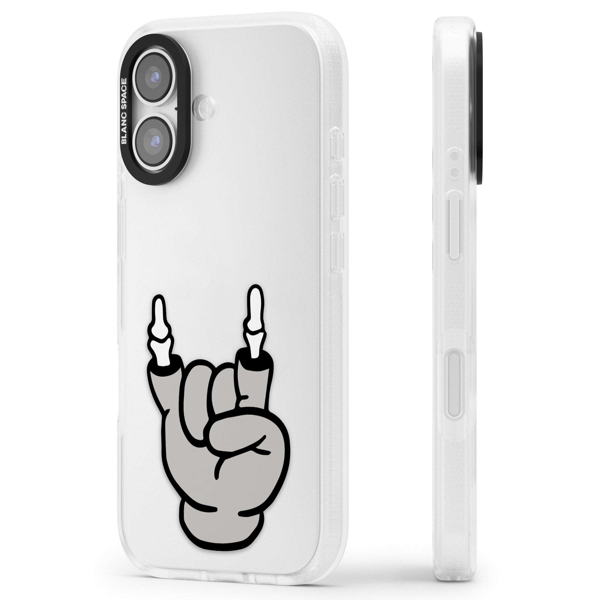 Rock 'Til You Drop iPhone 17 Impact Air Clear Phone Case Side Profile