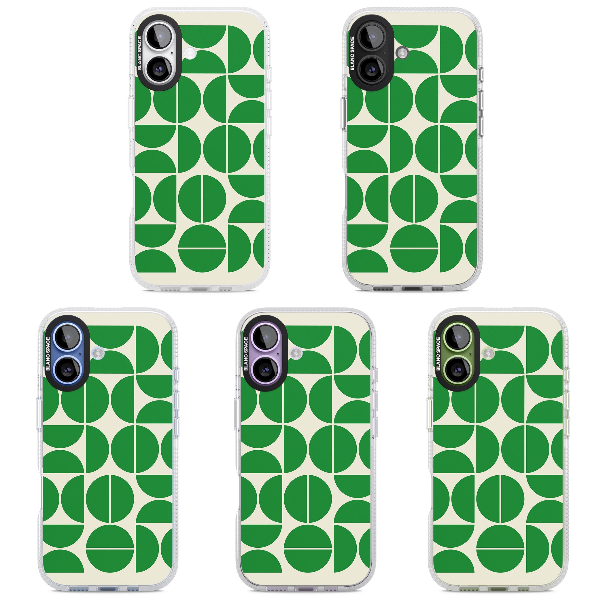 Retro Green Circles iPhone 17 Impact Air Clear Phone Case APT Impact Protection