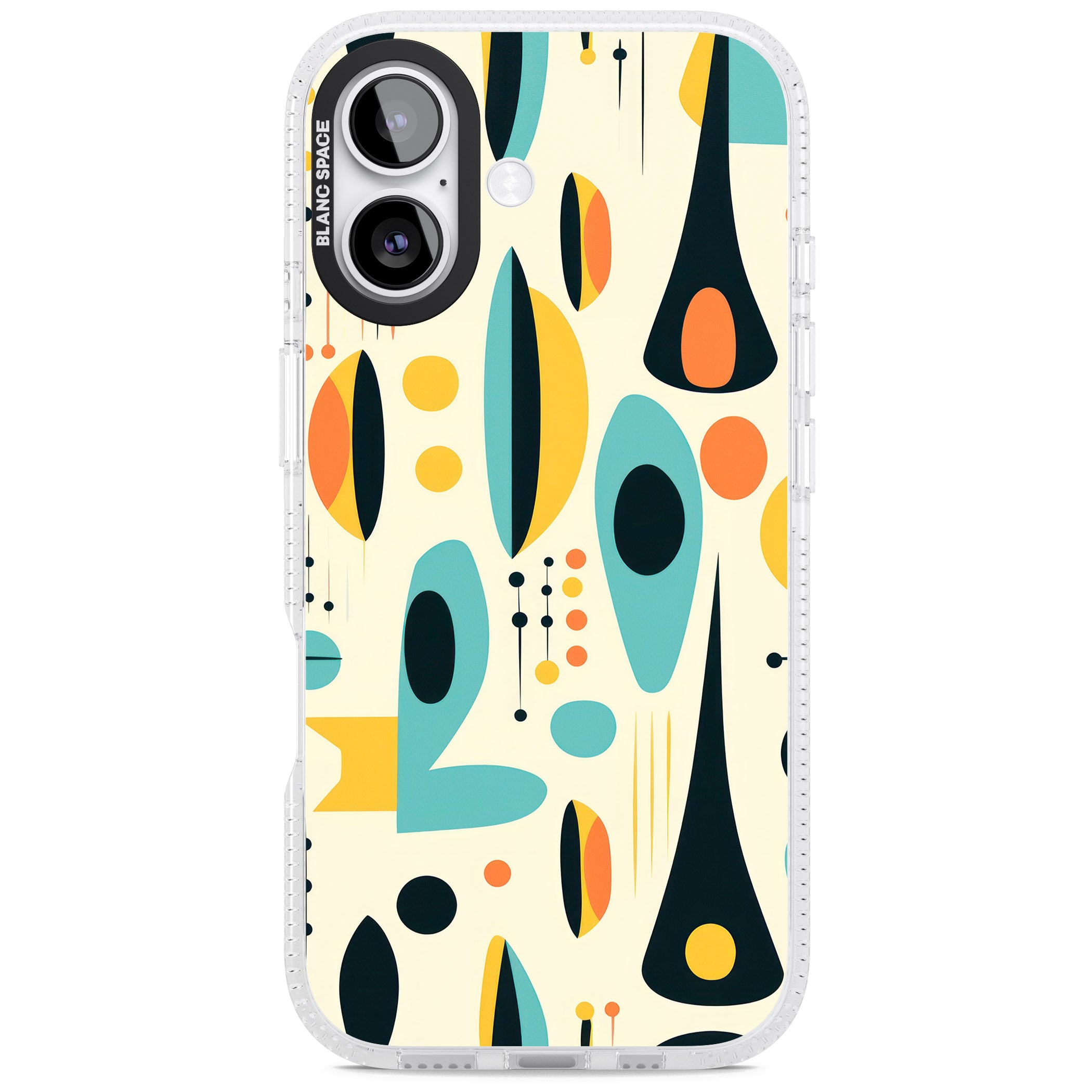 Mid Century Atomic Pattern iPhone 17 Impact Air Clear Phone Case