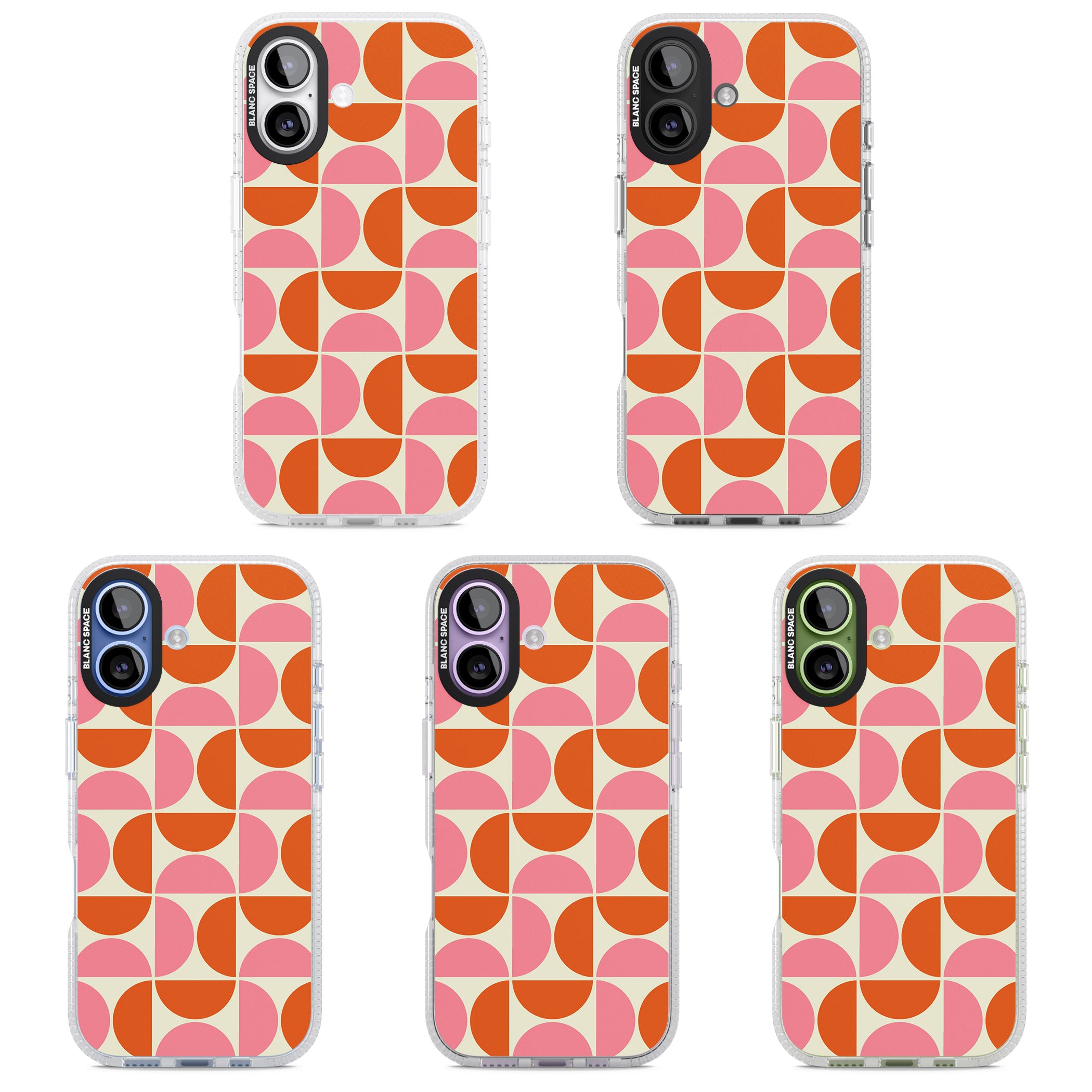 Retro Half Circle Pattern iPhone 17 Impact Air Clear Phone Case APT Impact Protection