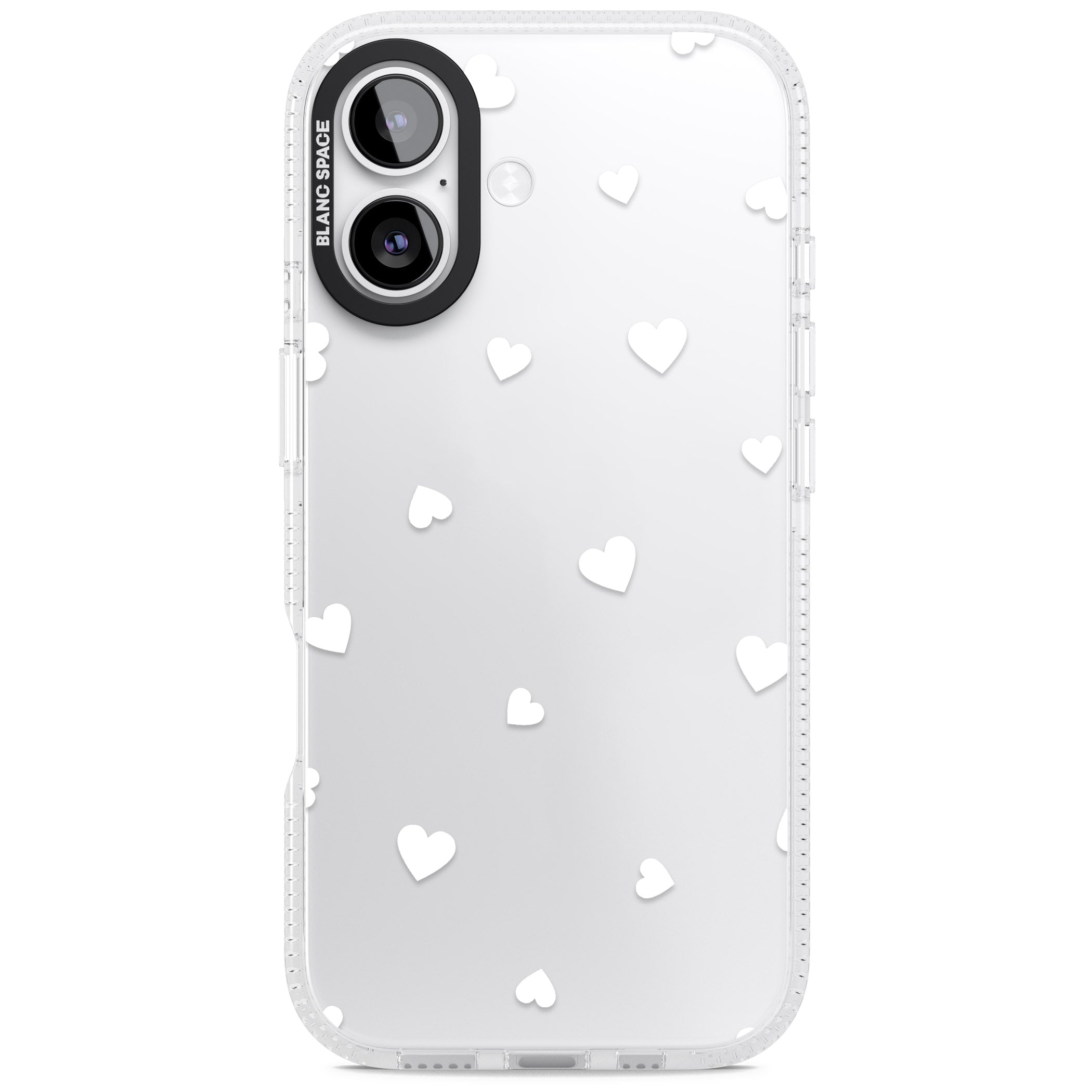 White Hearts iPhone 17 Impact Air Clear Phone Case